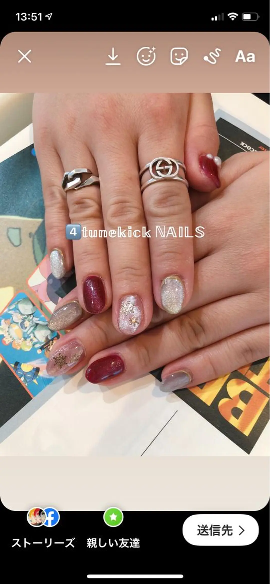 ネイル マグネットネイル 4tunekick NAILS(フォーチュンキックネイルズ)所属・星野 淳子のネイルデザイン