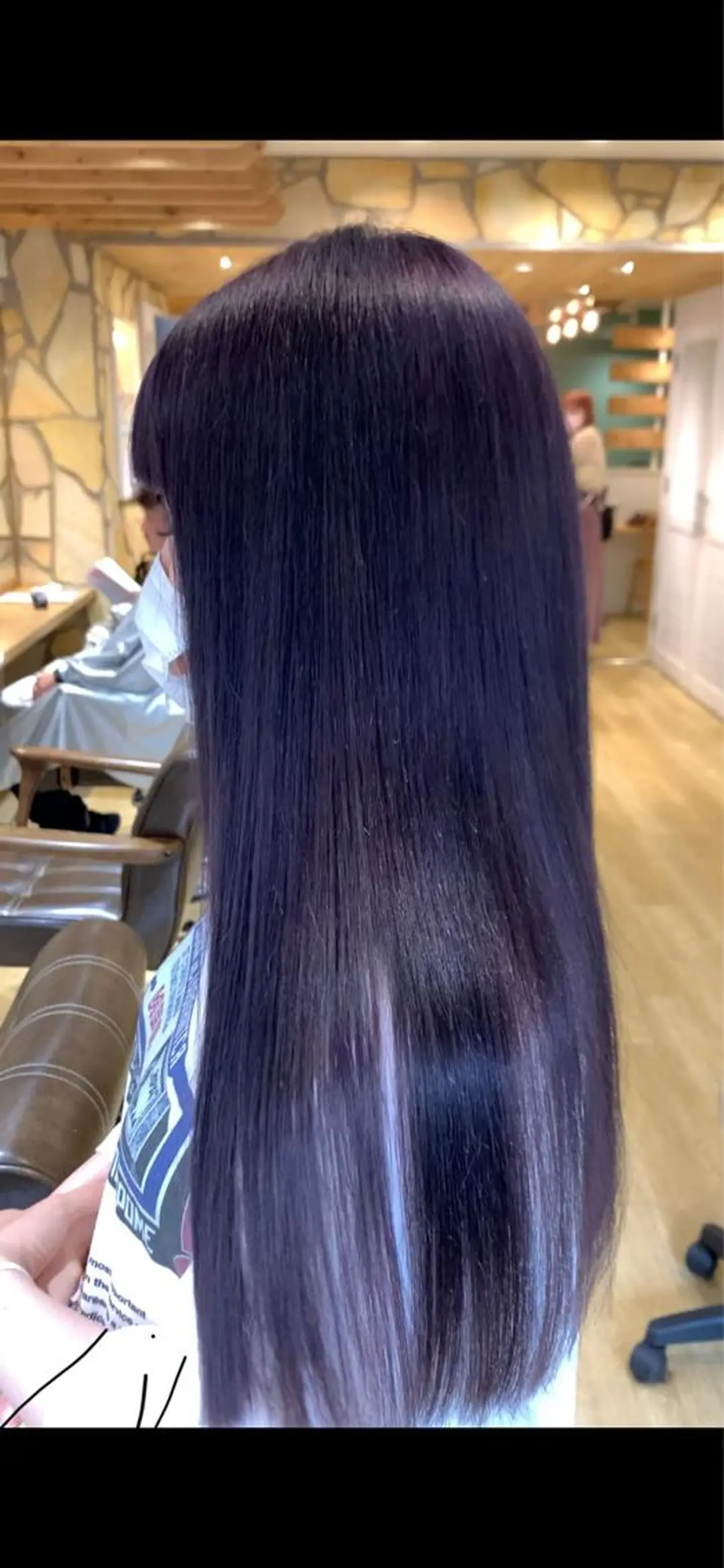 ロング パープルカラー カット ヘアカラー トリートメント 渋谷ハイトーン/ デザインカラー阿部のヘアスタイル