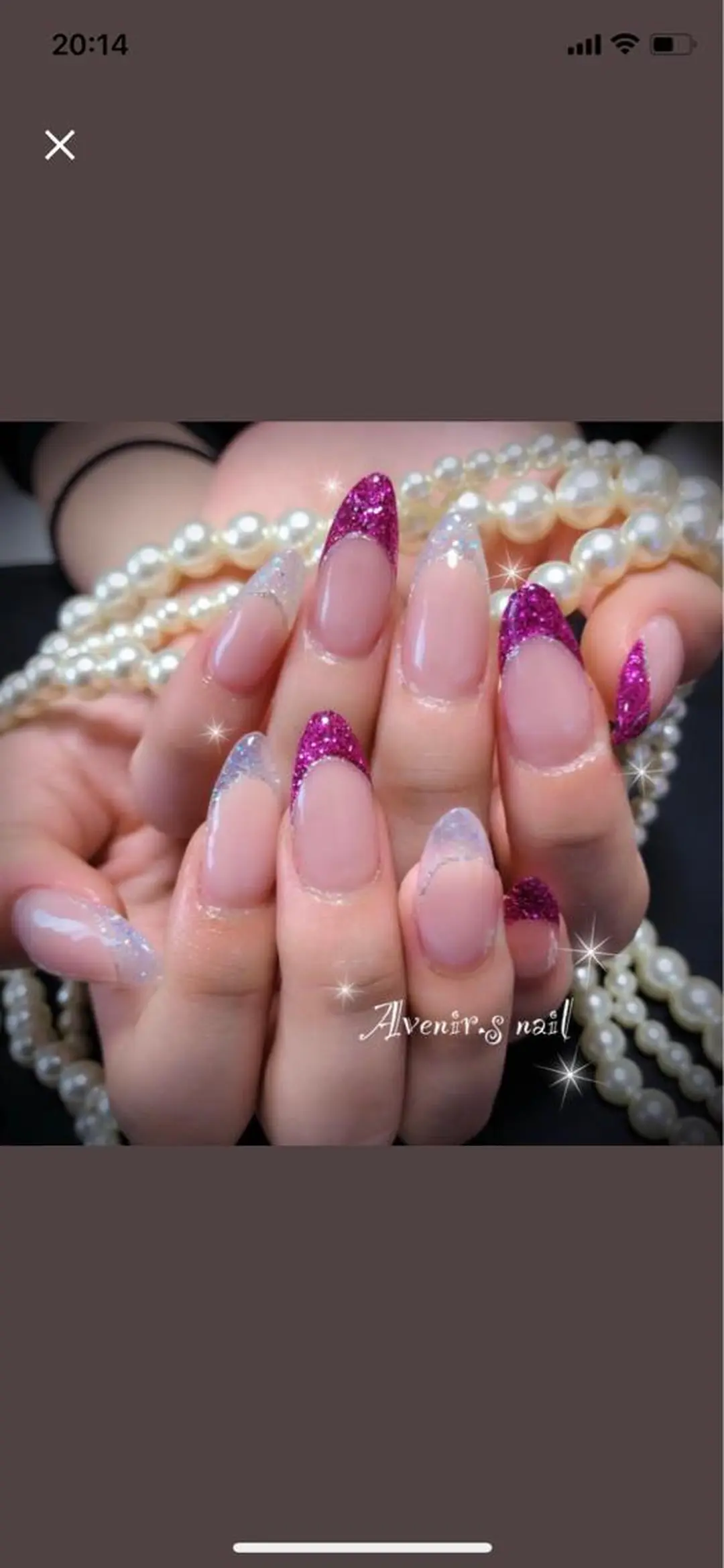 ネイル クリアネイル フレンチネイル ラメ(グリッター) Home Salon Avenir.のネイルデザイン