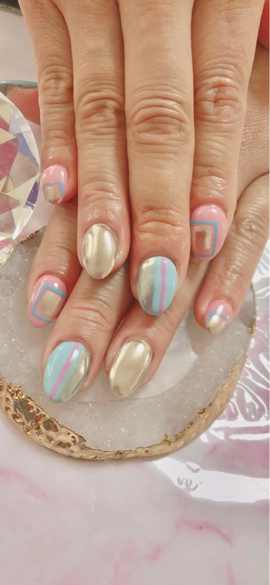 セミロング カラー キッズ ネイル マツエク・マツパ ハンドネイル ハンドケア 💎ビューティサロン 湘南　RIRAN💎のネイルデザイン