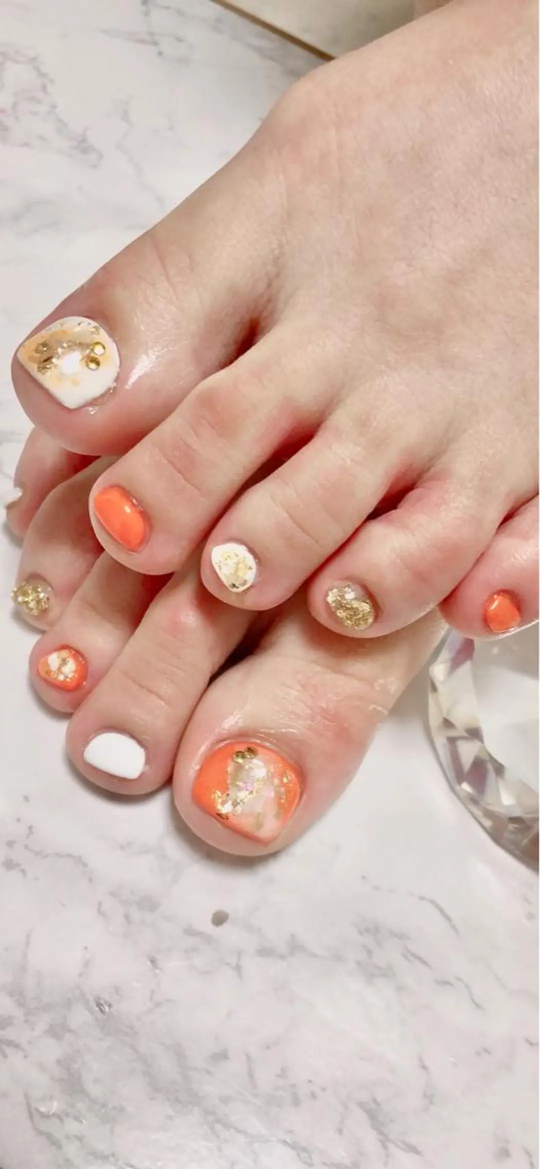 ミディアム カラー キッズ ネイル マツエク・マツパ フットネイル 💎ビューティサロン 湘南　RIRAN💎のネイルデザイン