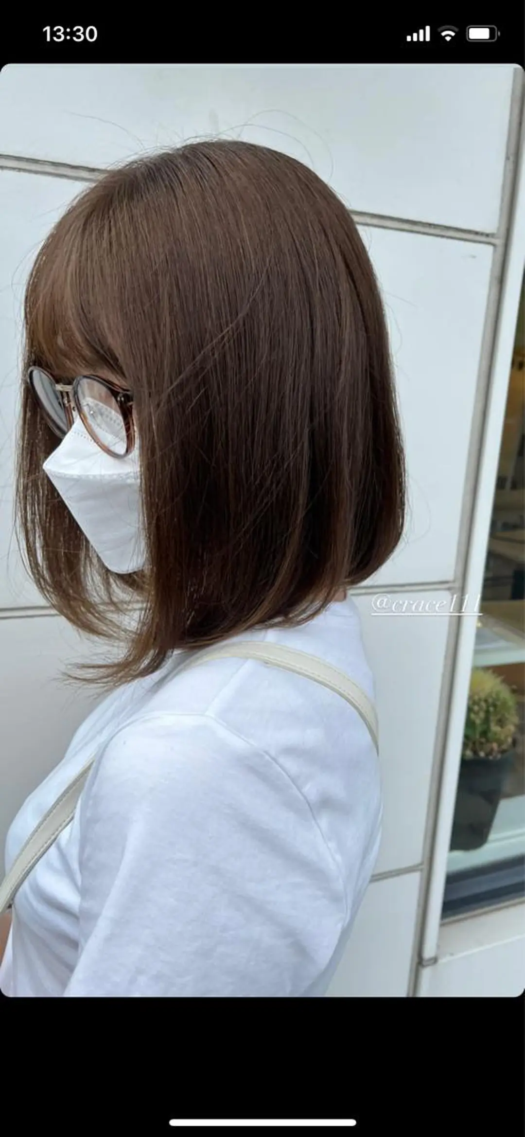 ミディアム カラー チグサ ミウのヘアスタイル