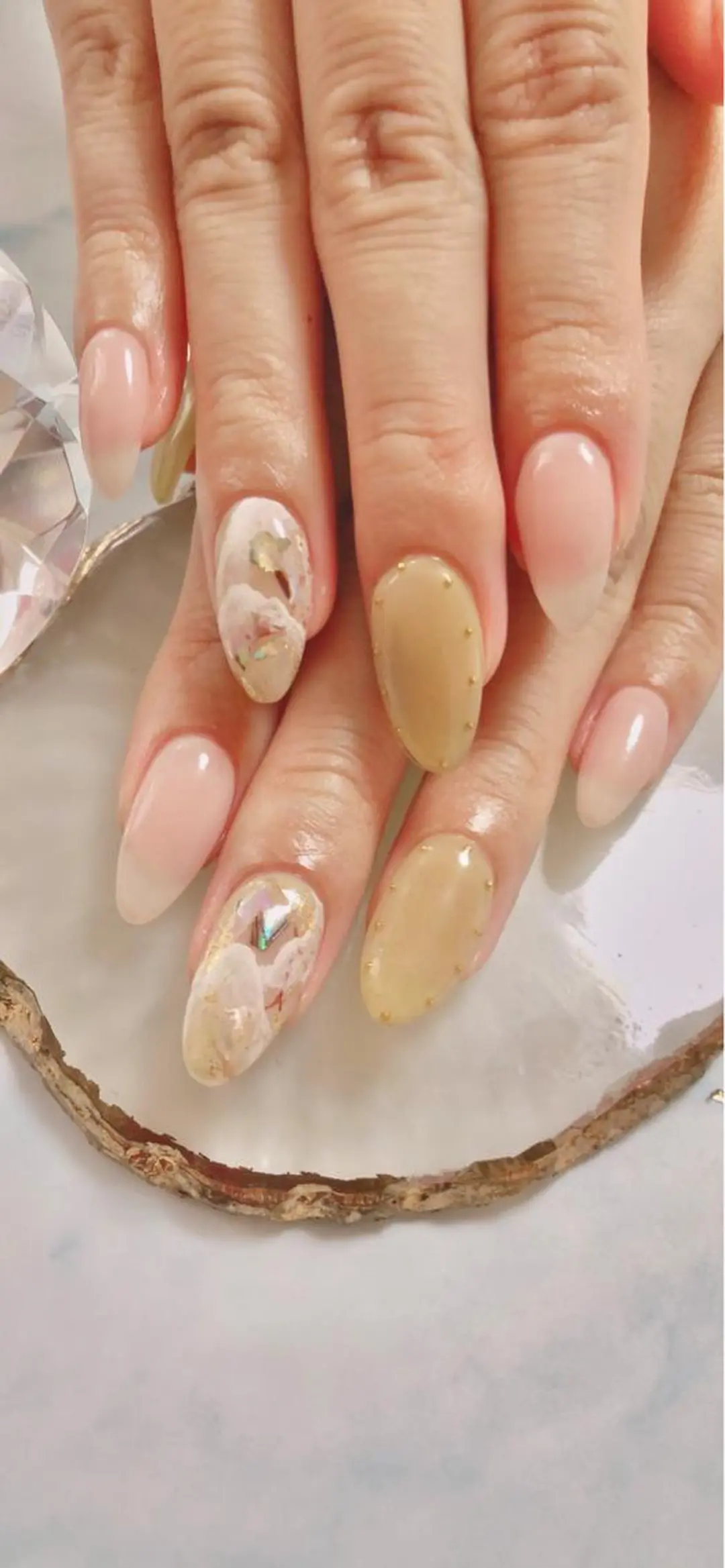 セミロング カラー キッズ ネイル マツエク・マツパ ハンドネイル ハンドケア 💎ビューティサロン 湘南 RIRAN💎のネイルデザイン