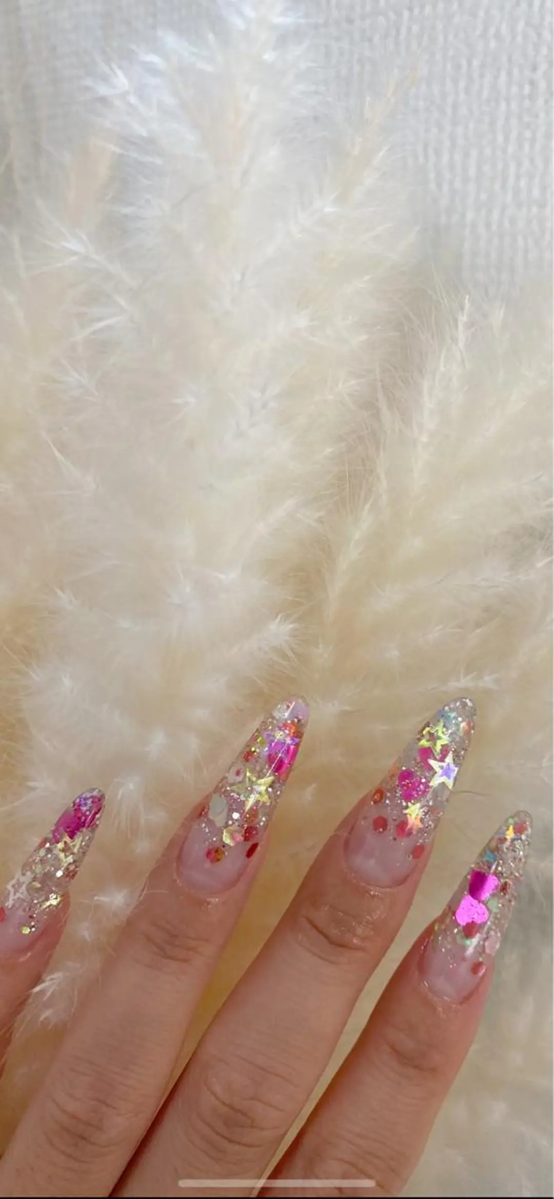 ロング ネイル ハート ホログラムネイル ハンドネイル lune nail_2017のその他イメージ