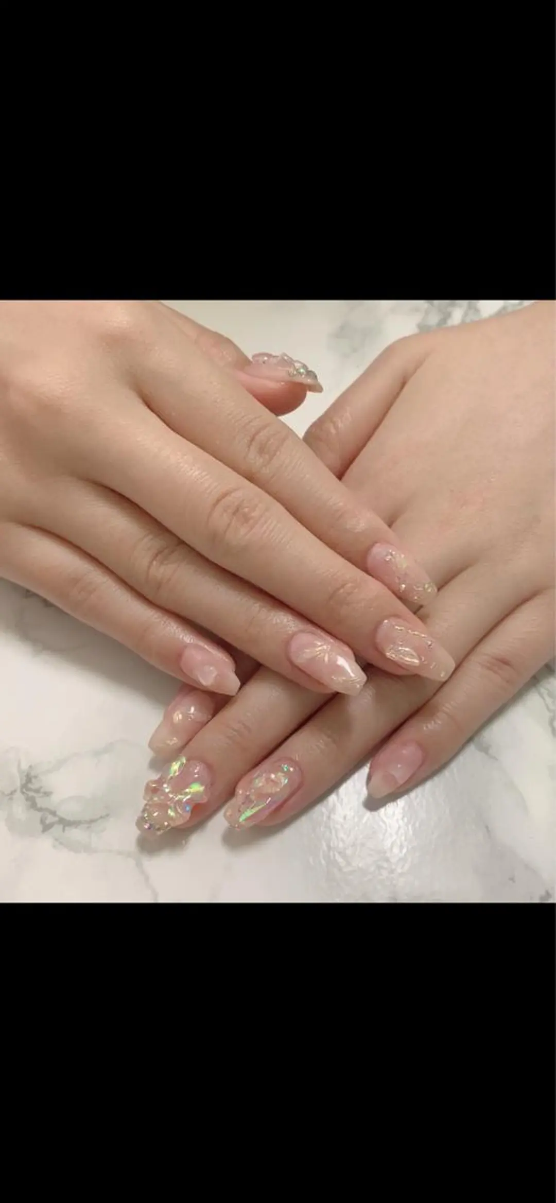 ネイル はな💎ネイル ワンホン、長さ出しのネイルデザイン