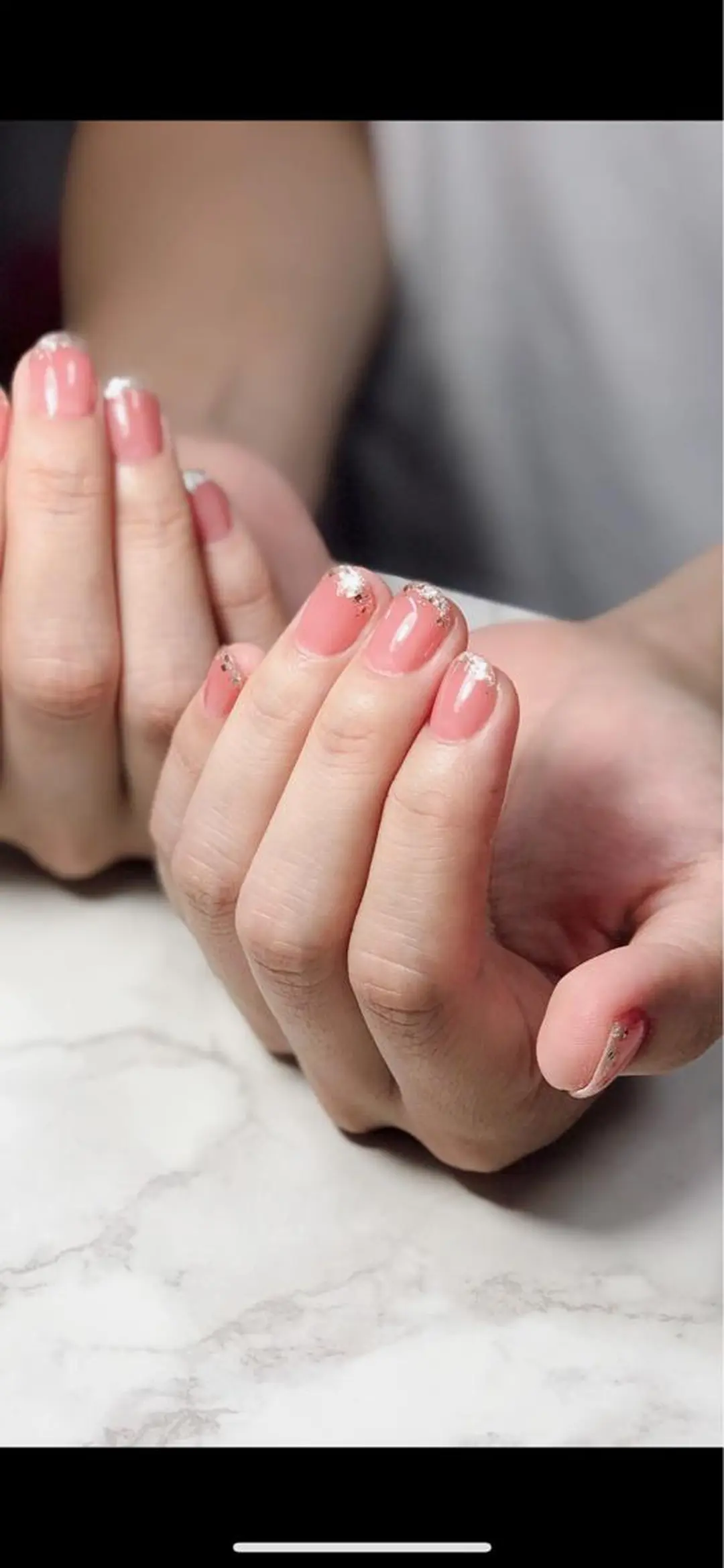 ネイル フレンチネイル ラメ(グリッター) ワンカラーネイル ピンク 辻野 和枝のネイルデザイン