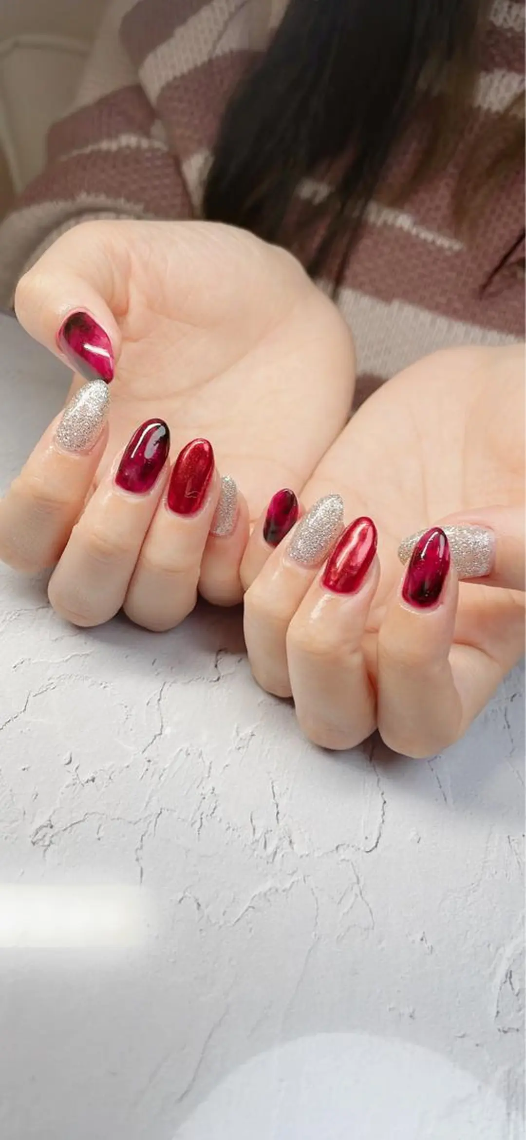 ネイル べっ甲ネイル ミラーネイル ハンドネイル LaLa Peach 福岡のマツエク・マツパデザイン