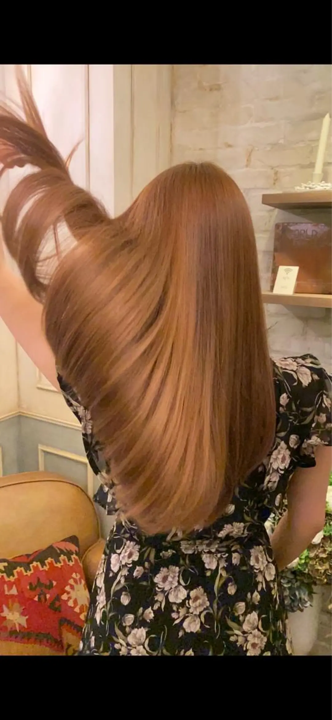 ロング 縮毛矯正 レイヤー/柔色 カラー/SAkiのヘアスタイル