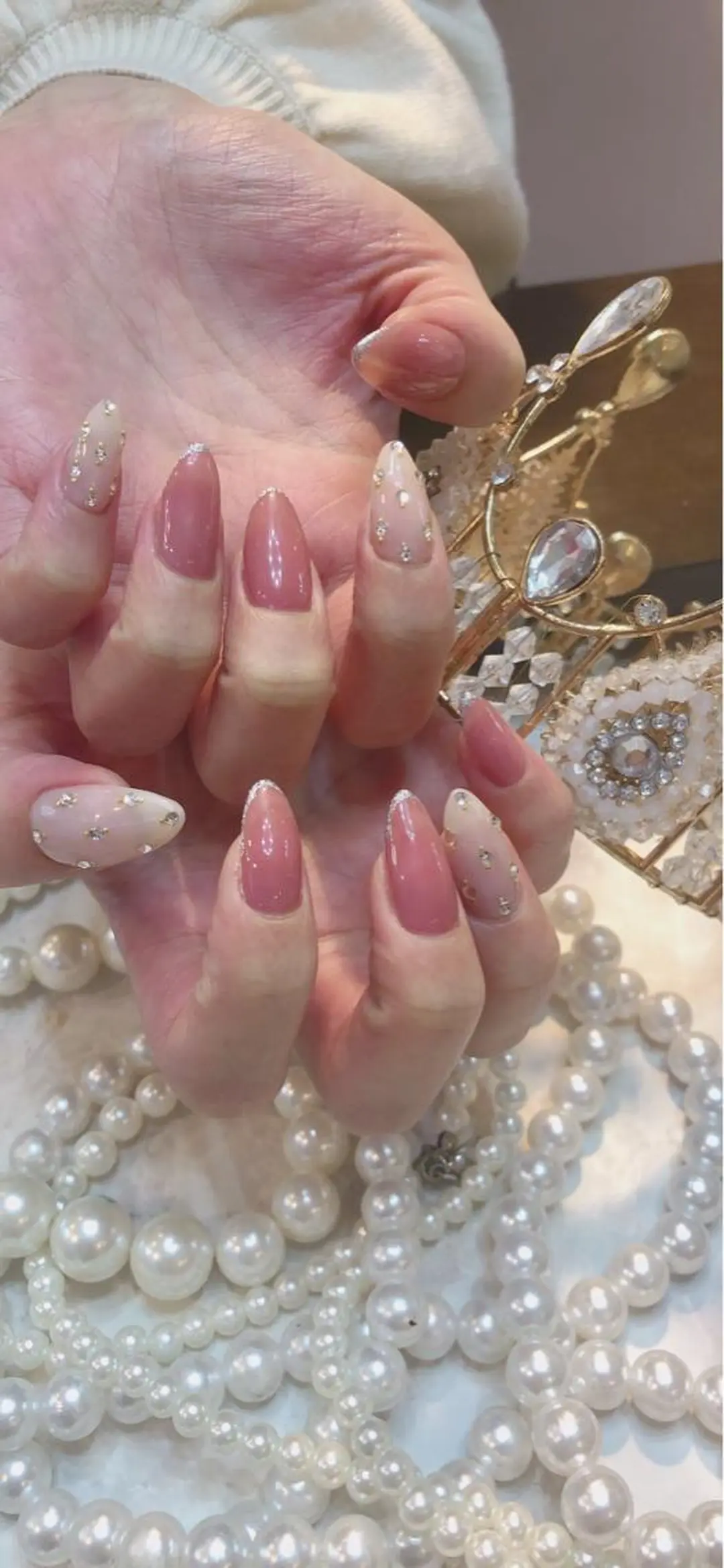 セミロング ネイル 長さ出し専門 nynaのネイルデザイン