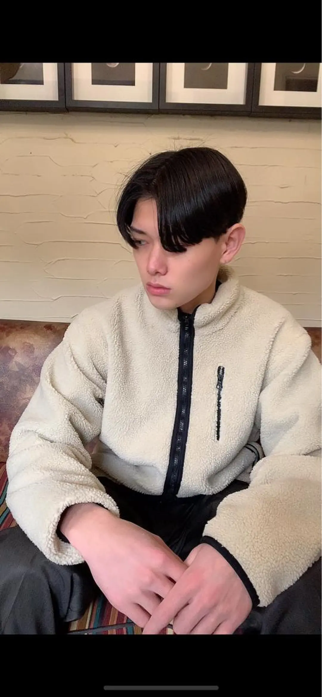 ショート パーマ メンズ センターパート 縮毛矯正 メンズStylist 山根慧のヘアスタイル