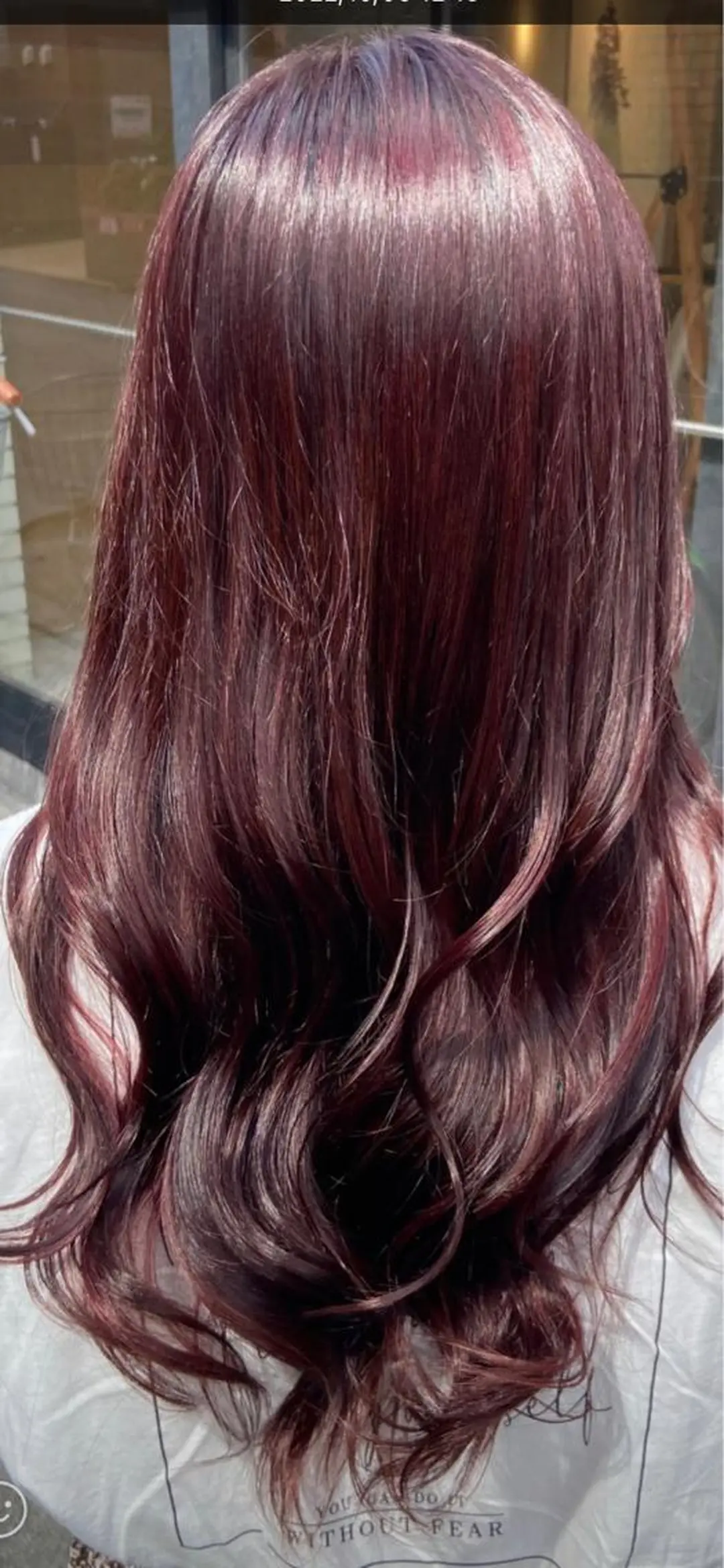 セミロング パープルカラー newi +uta* りさのヘアスタイル