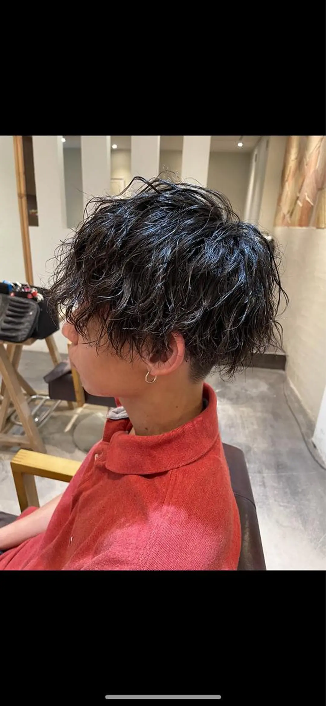 ショート パーマ メンズ カット パーマ 👑髪質改善カラー 中垣斗希のヘアスタイル