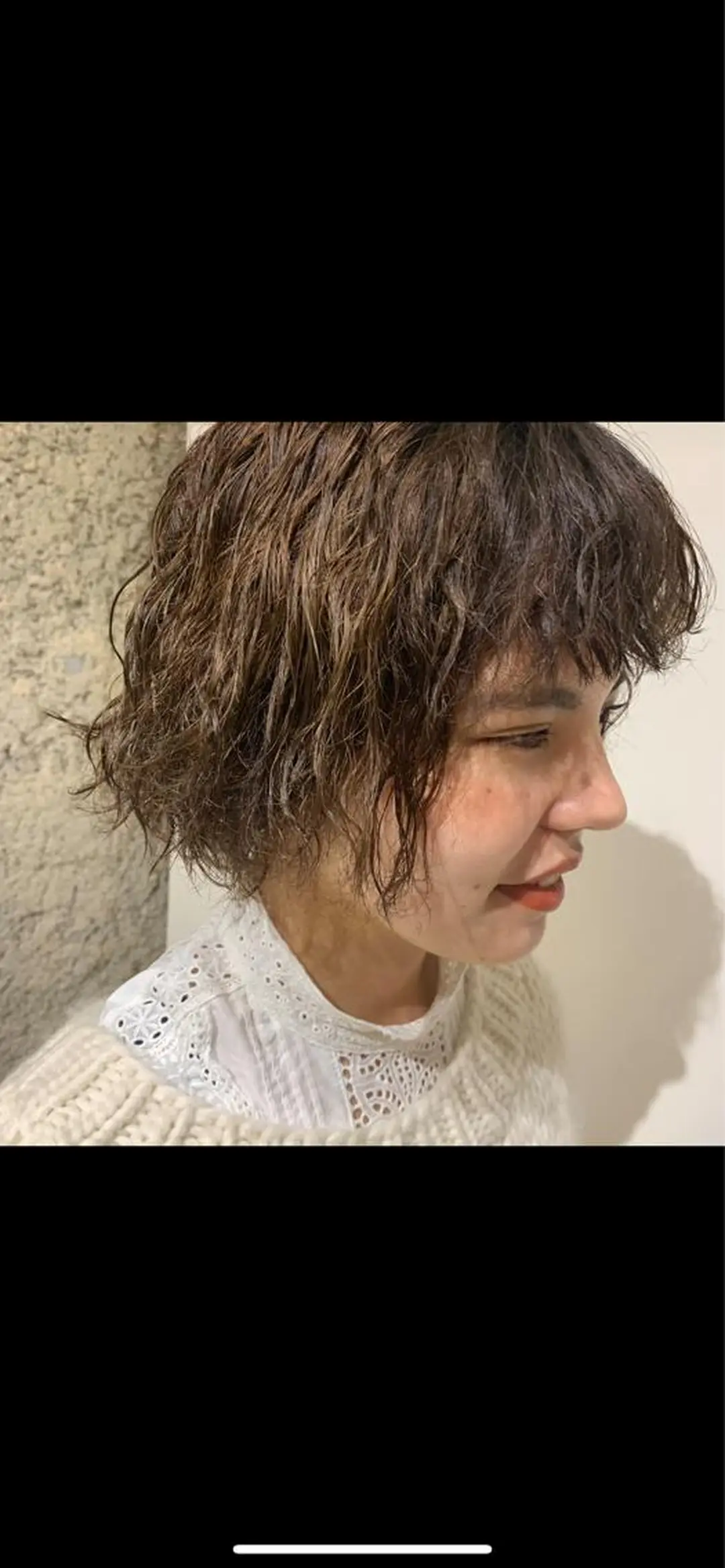 ショート パーマ 佐治 梨乃のヘアスタイル