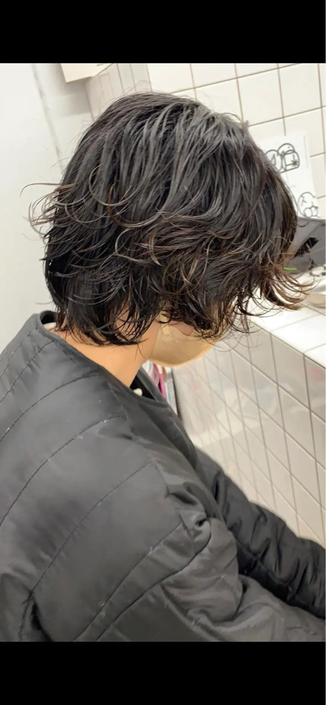 ショート パーマ 伸ばしかけ パーマ/ボブ/ 神戸/豊浦翔太のヘアスタイル