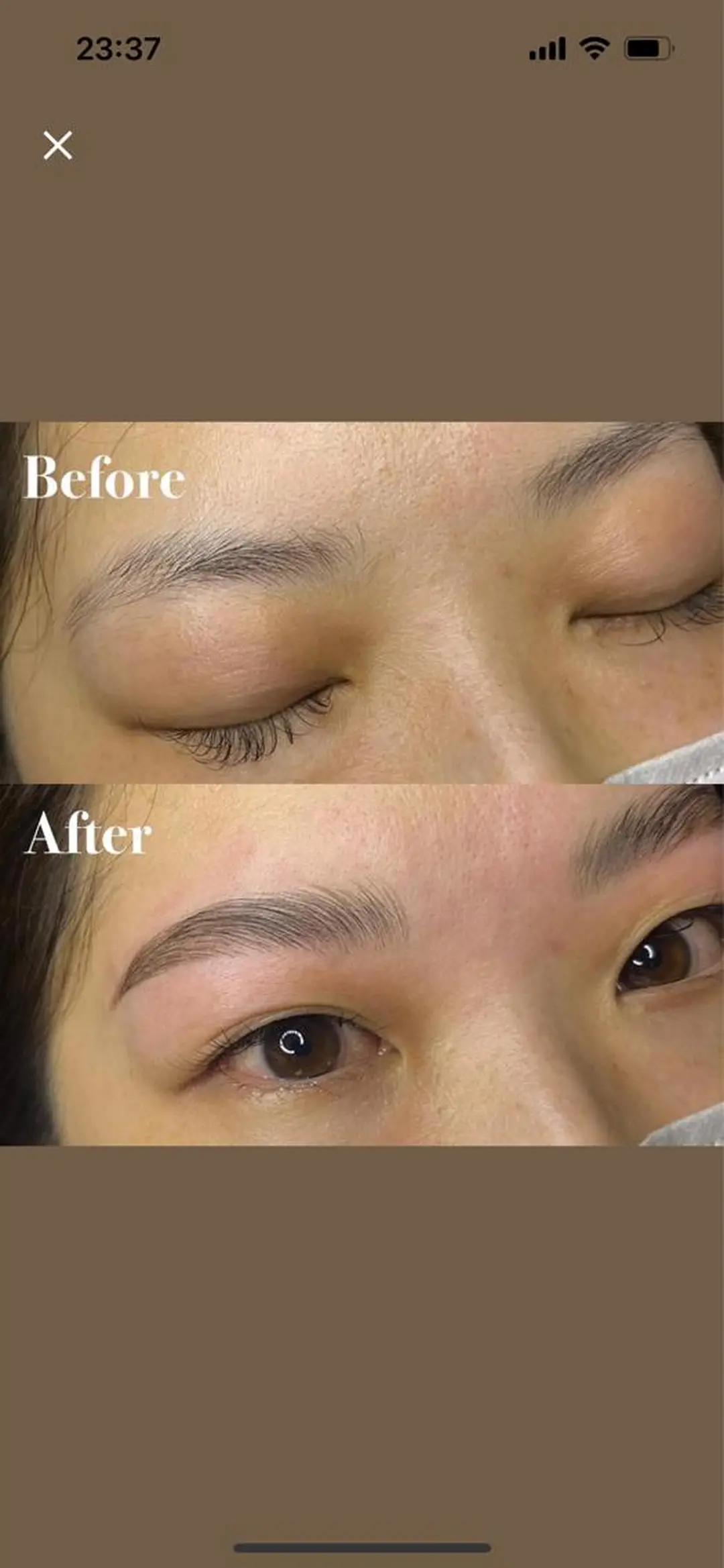 アイブロウ ハリウッドブロウリフト 眉毛と韓国肌質改善 サロン　和泉府中のエステ・リラクイメージ