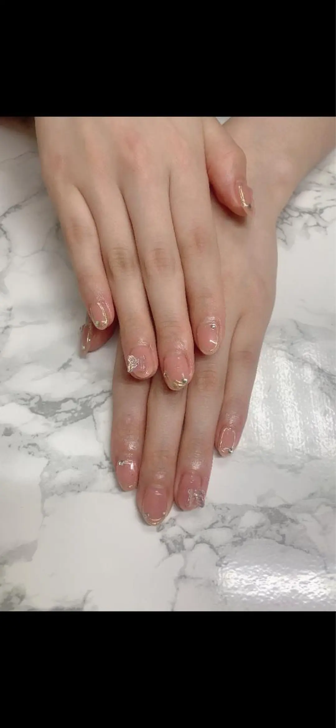 ネイル はな💎ネイル ワンホン、長さ出しのネイルデザイン