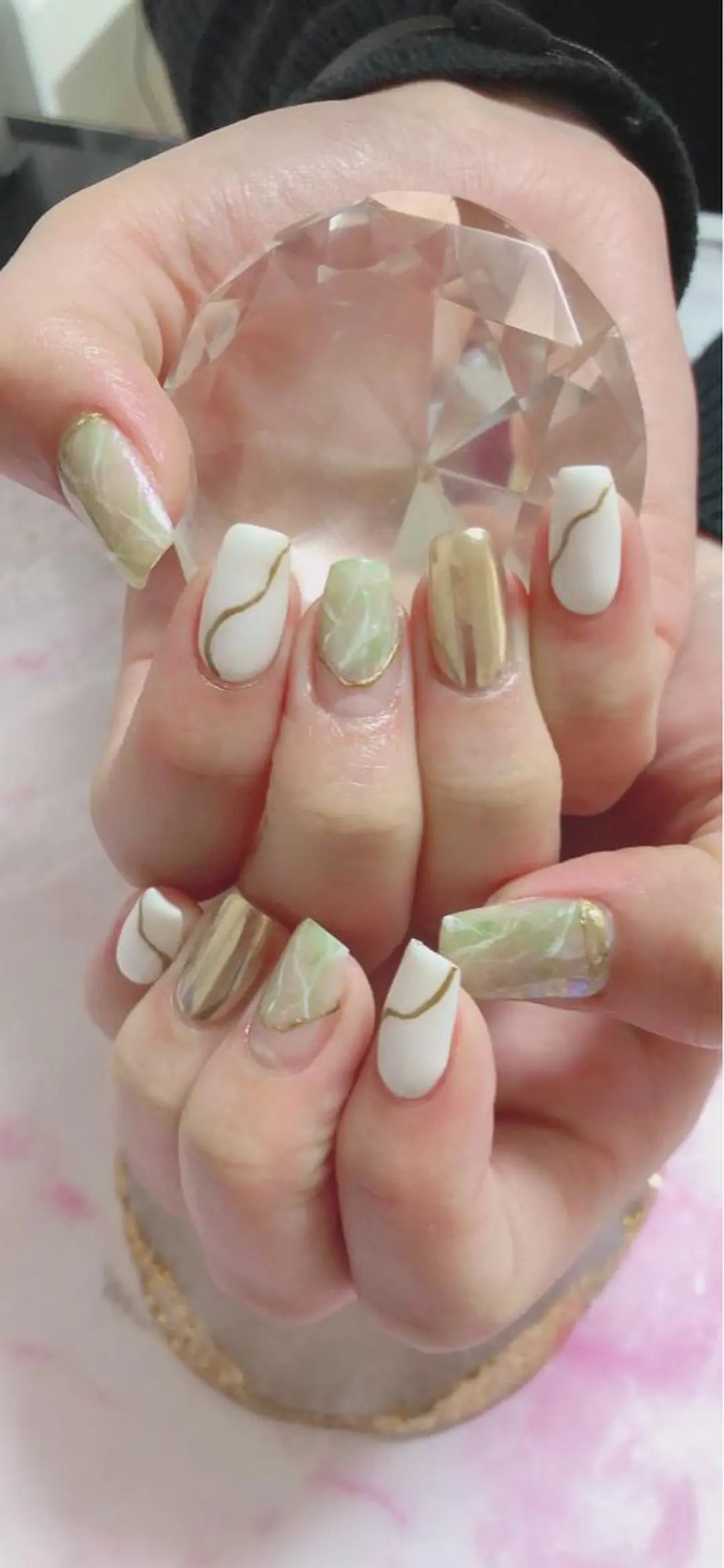 セミロング カラー キッズ ネイル マツエク・マツパ ハンドネイル ハンドケア 💎ビューティサロン 湘南　RIRAN💎のネイルデザイン