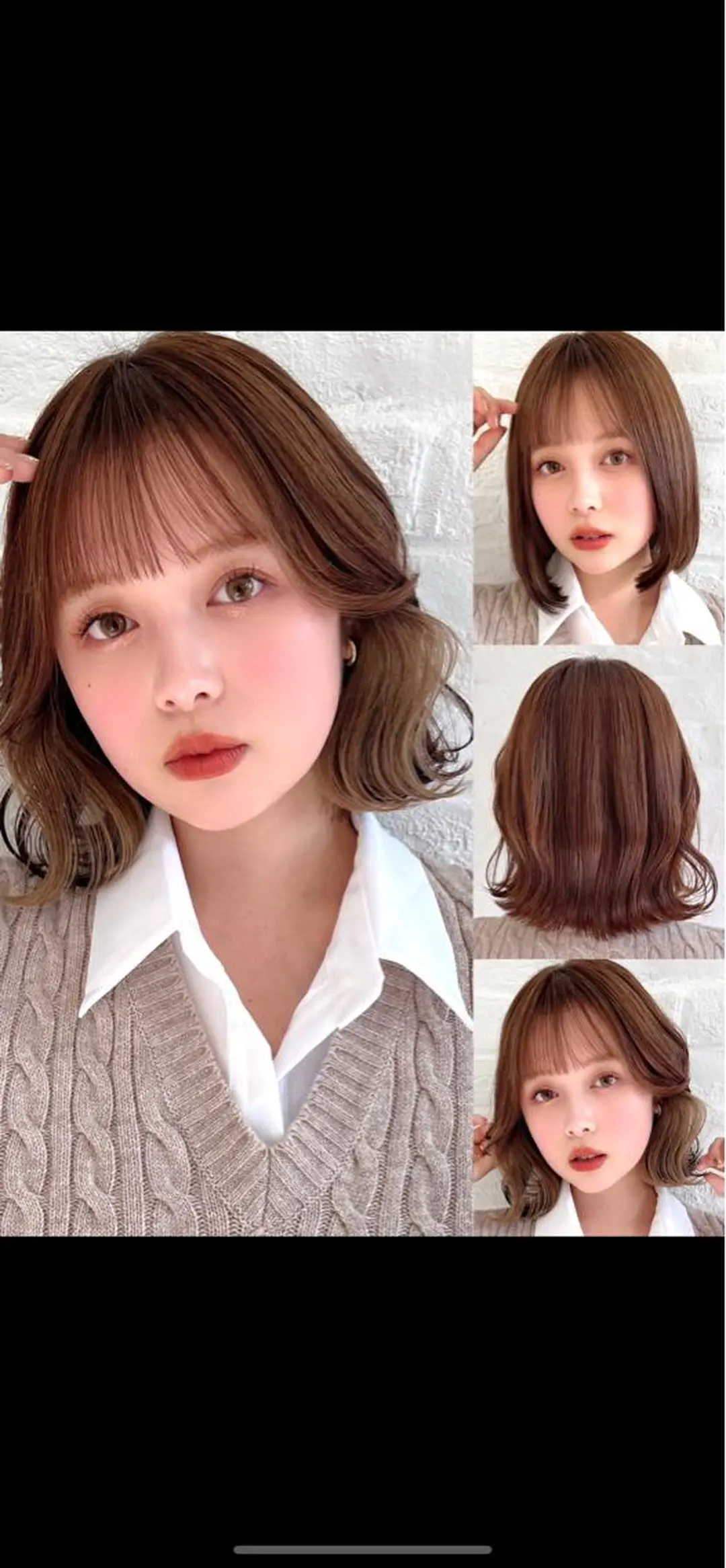 ミディアム カラー ヘアアレンジ イヤリングカラー くびれヘア 顔周りカット 韓国風ヘア 似合わせカット 日本一の小顔カット/ ボブ/顔周り/韓国のヘアスタイル