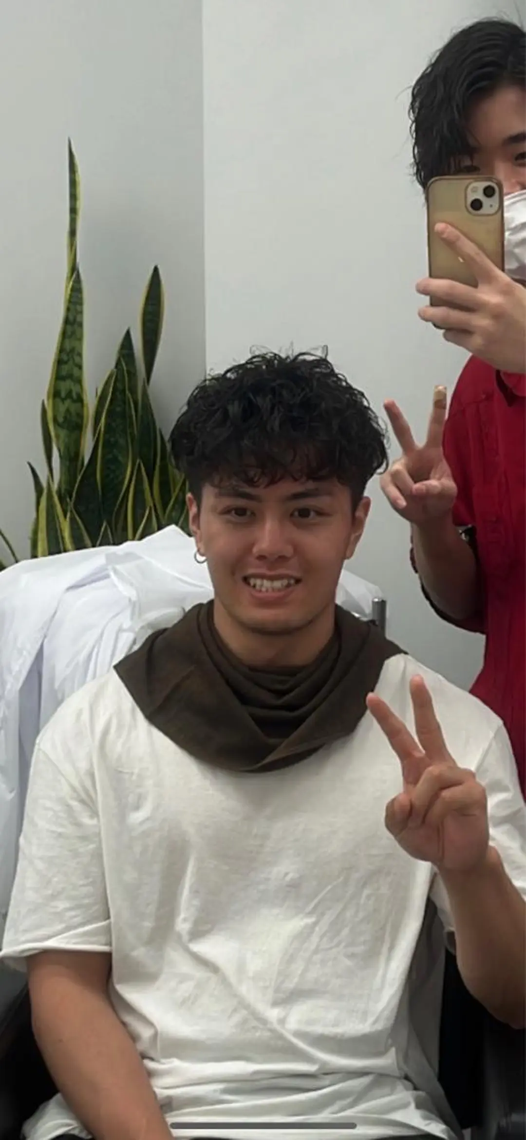 ショート メンズ スペインカール トリートメント ヘアセット Men's hair salon　FIRST所属・釜谷 健二郎のヘアスタイル