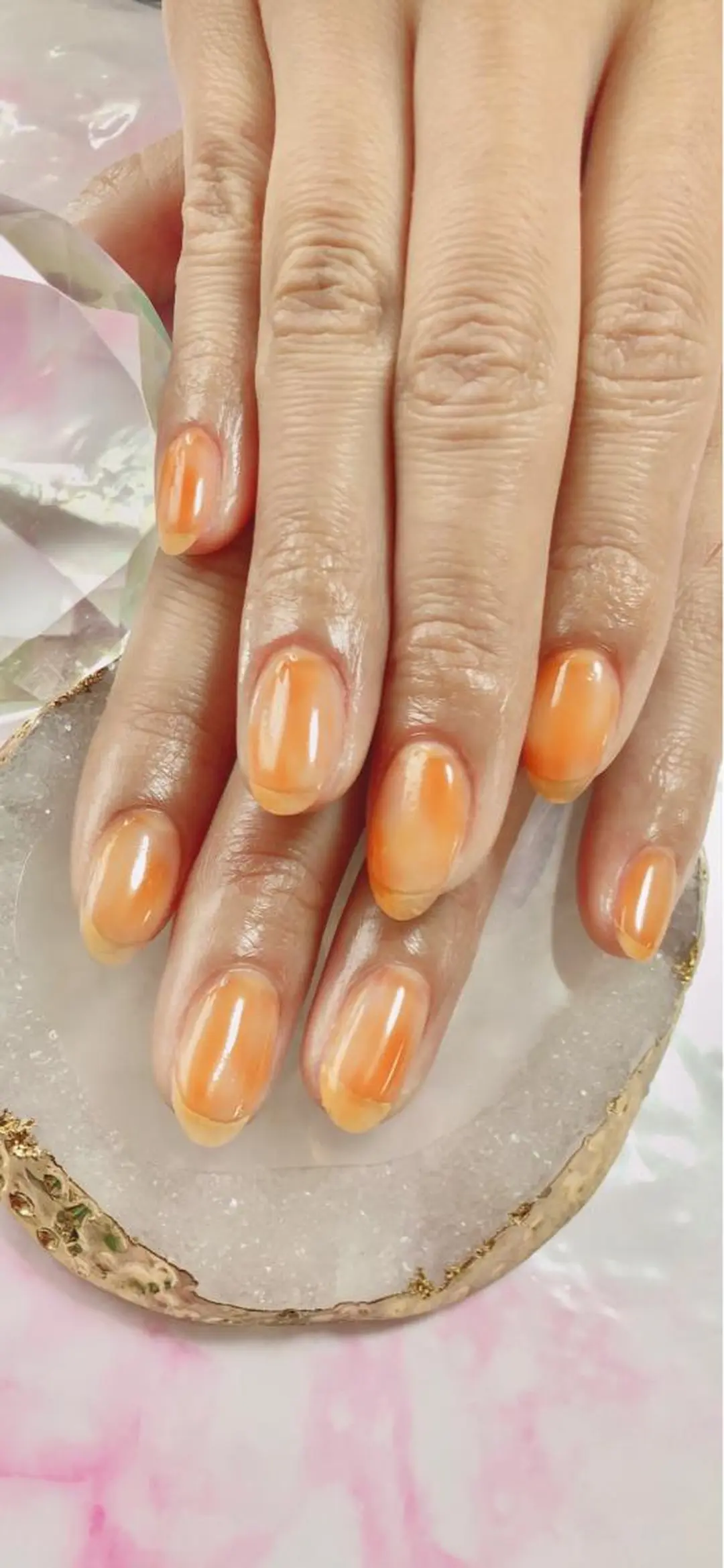 ミディアム カラー キッズ ネイル マツエク・マツパ ハンドネイル ハンドケア 💎ビューティサロン 湘南　RIRAN💎のネイルデザイン