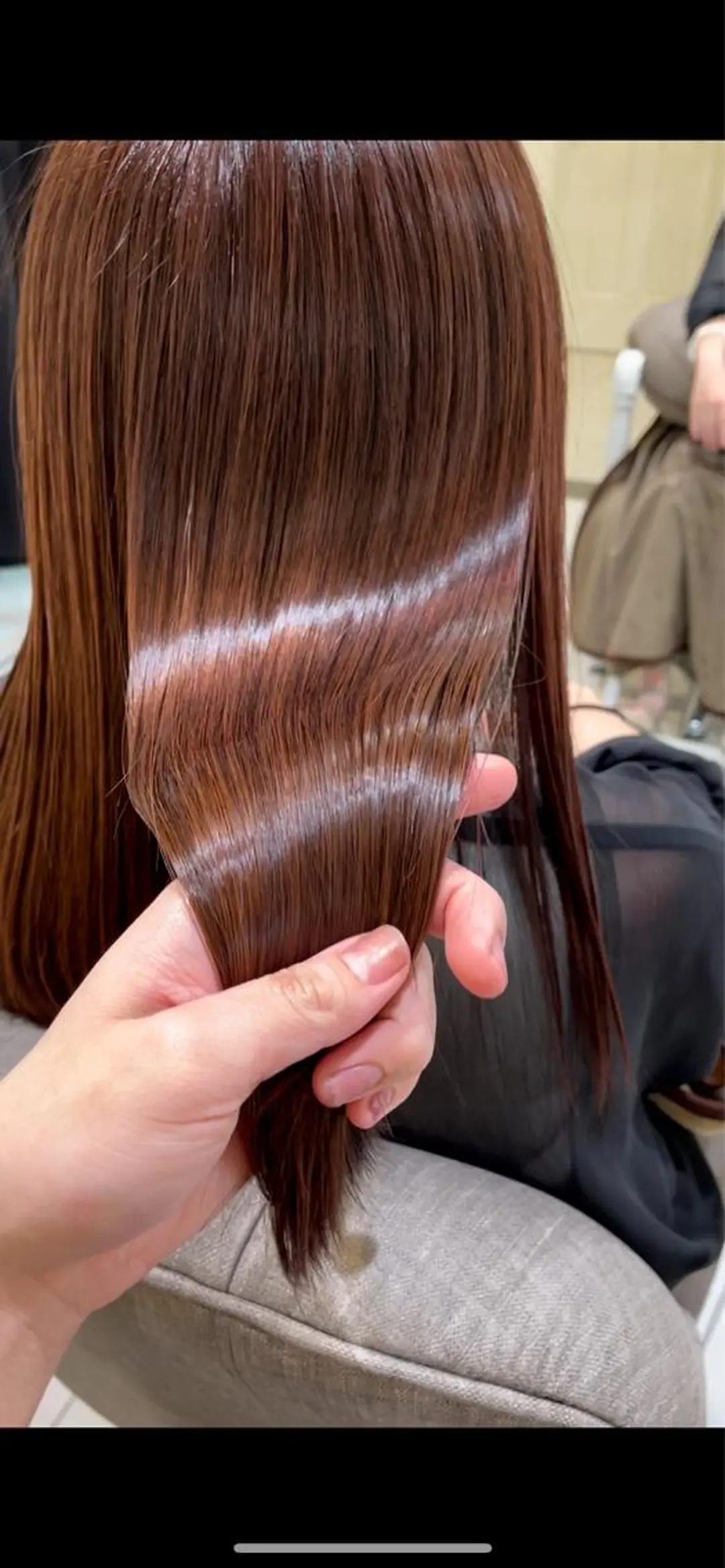 ロング パーマ ヘアカラー トリートメント 心斎橋/ブリーチなし 髪質改善/レイヤーのヘアスタイル