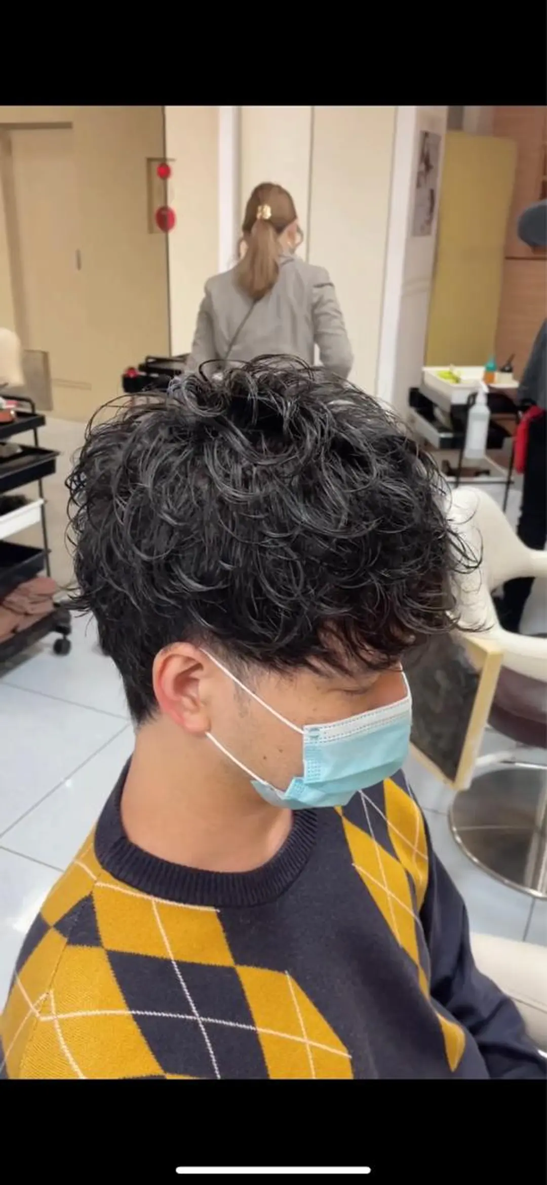 ショート パーマ メンズ アップバング フェードカット メンズメッシュ マッシュ メンズパーマ 🔮メンズ縮毛矯正 毛流れパーマ💎竹永のヘアスタイル