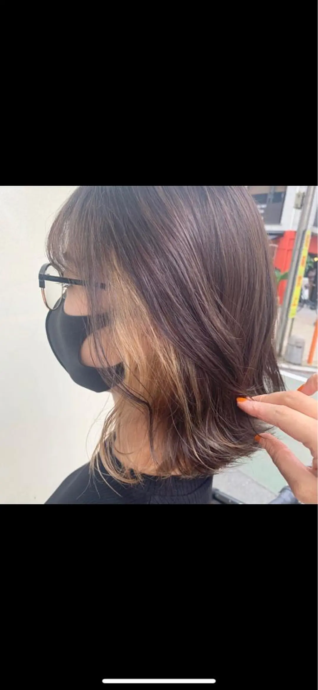 カラー ブリーチ ケアブリーチ イヤリングカラー ハイライトカラー インナーカラー カット ヘアカラー ボブ/美髪矯正 /佐藤　奈巳のヘアスタイル