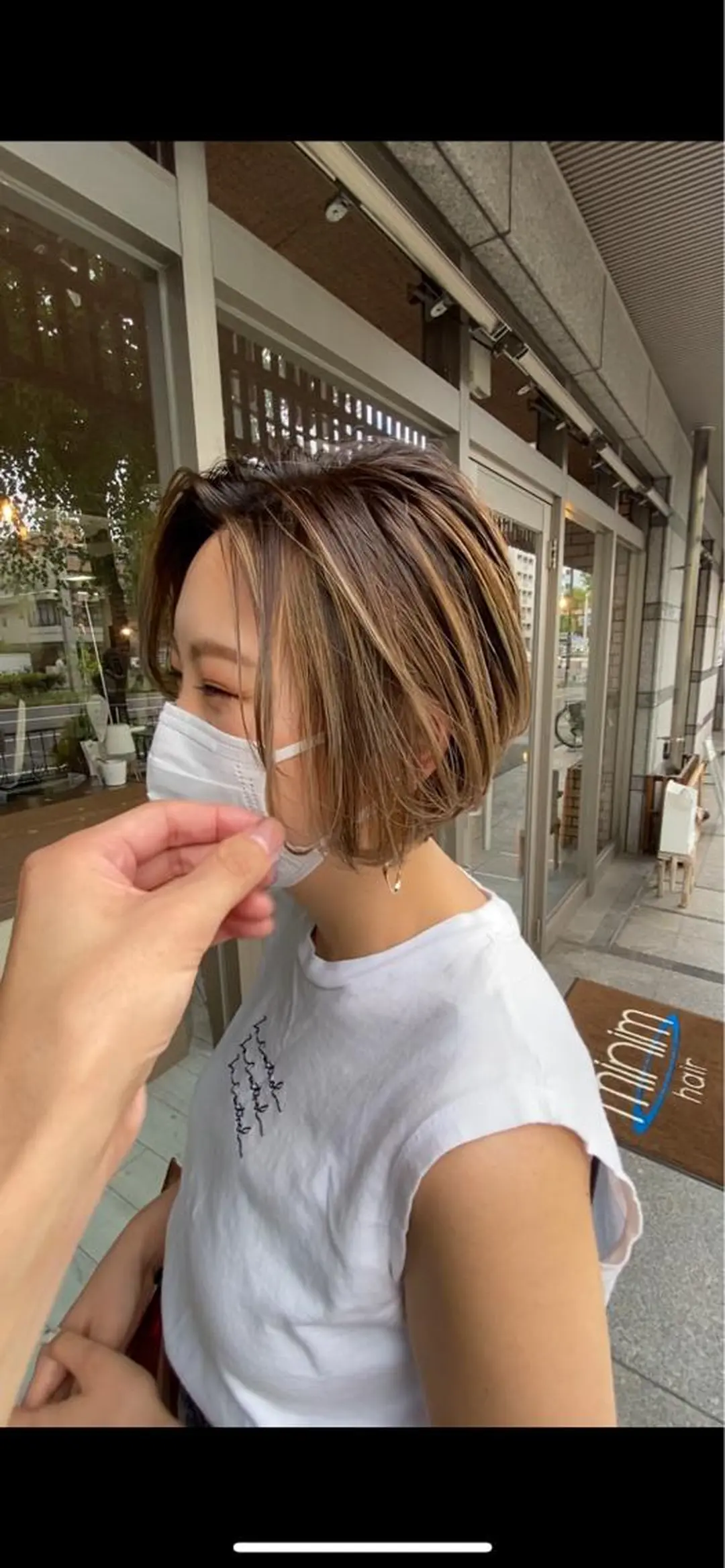 ショート カラー ハイライトカラー ハイライト ショートヘア カット ヘアカラー トリートメント 日比 貴大/ minim hairのヘアスタイル