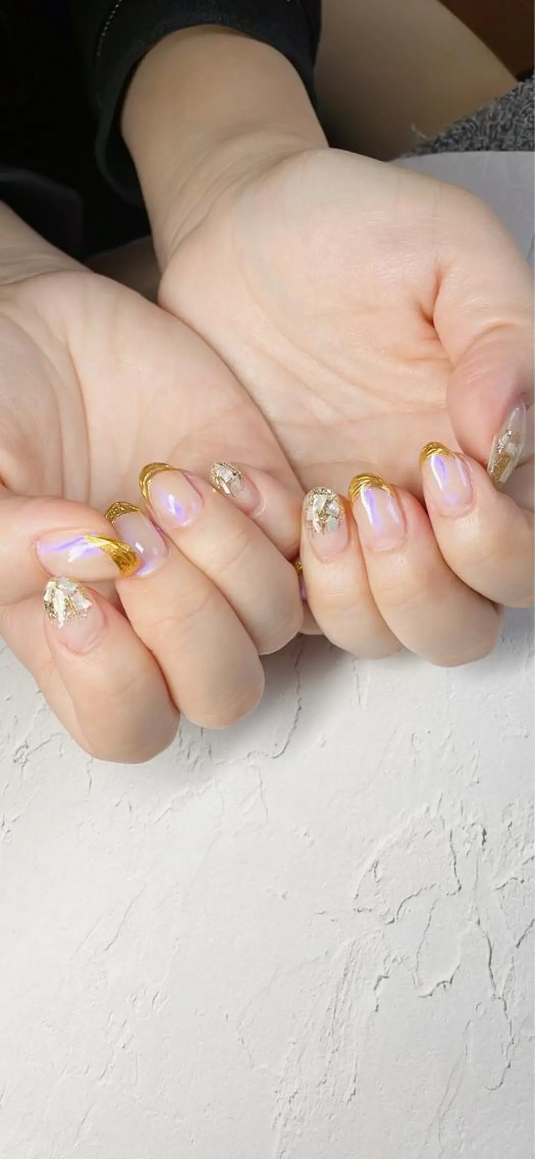 ネイル オーロラネイル ニュアンスネイル ハンドネイル LaLa Peach 福岡のマツエク・マツパデザイン