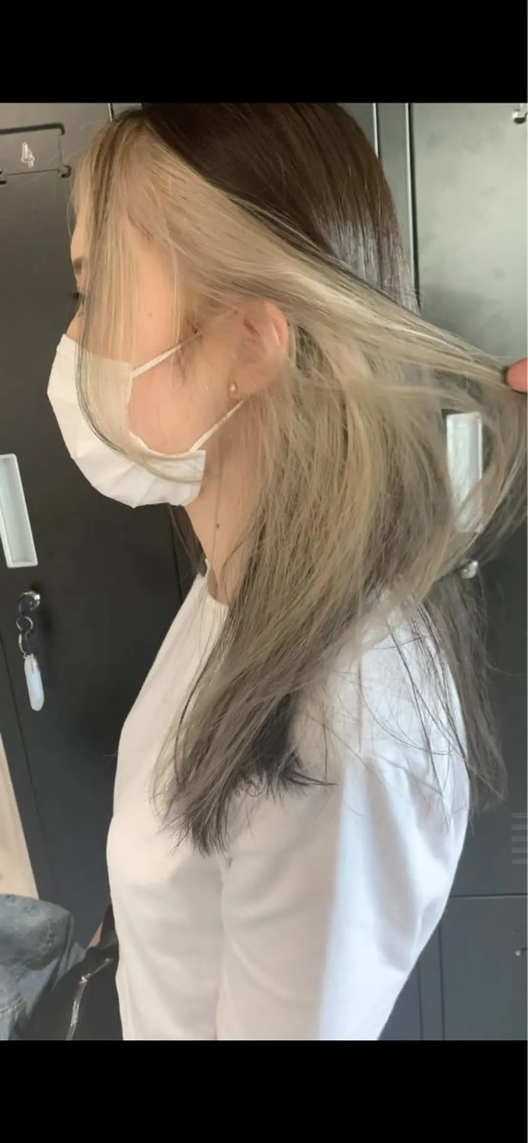 ロング カラー ベージュカラー mimiiy梅田 中崎町ハイトーンのヘアスタイル