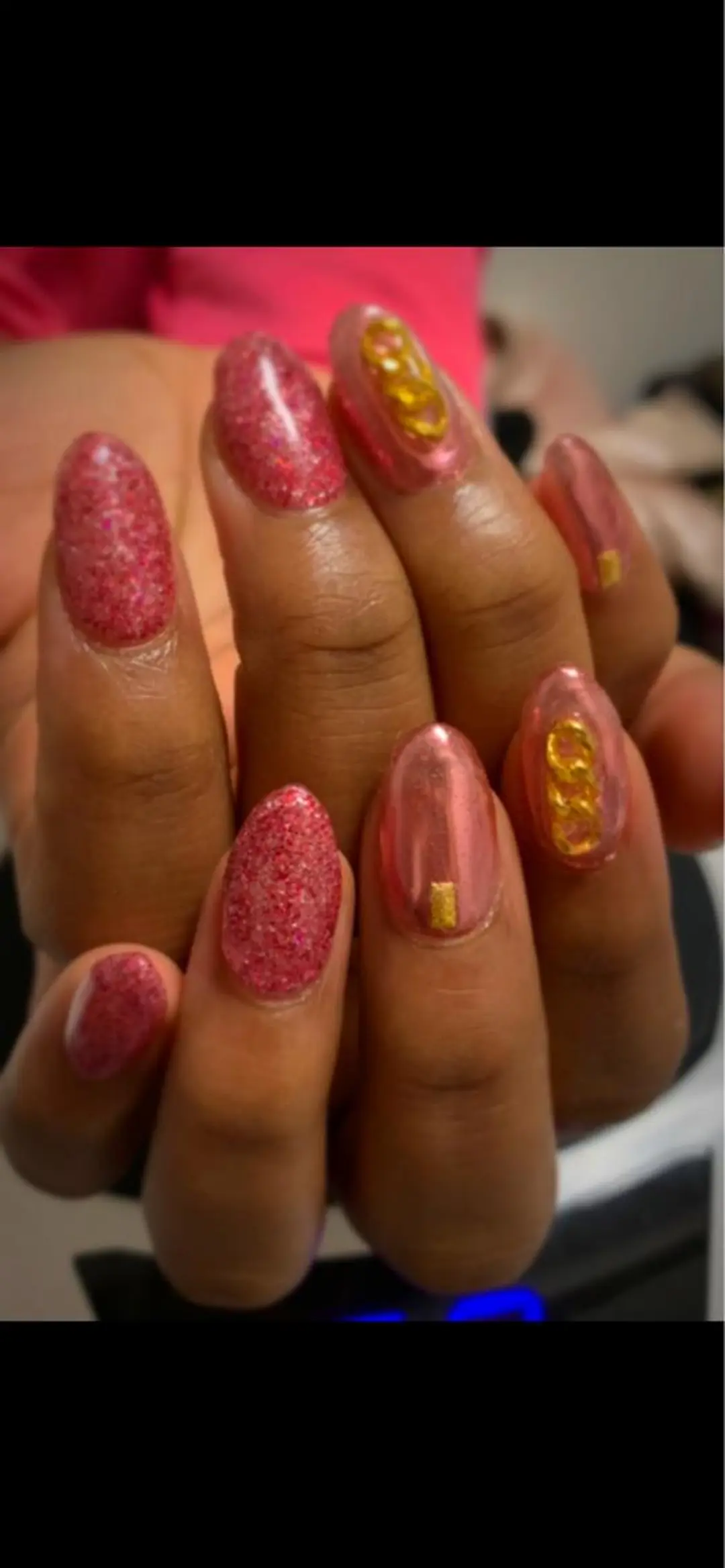 ネイル キラキラネイル ラメ(グリッター) ミラーネイル ピンク 💎JADE💎 齊藤沙也香のエステ・リラクイメージ