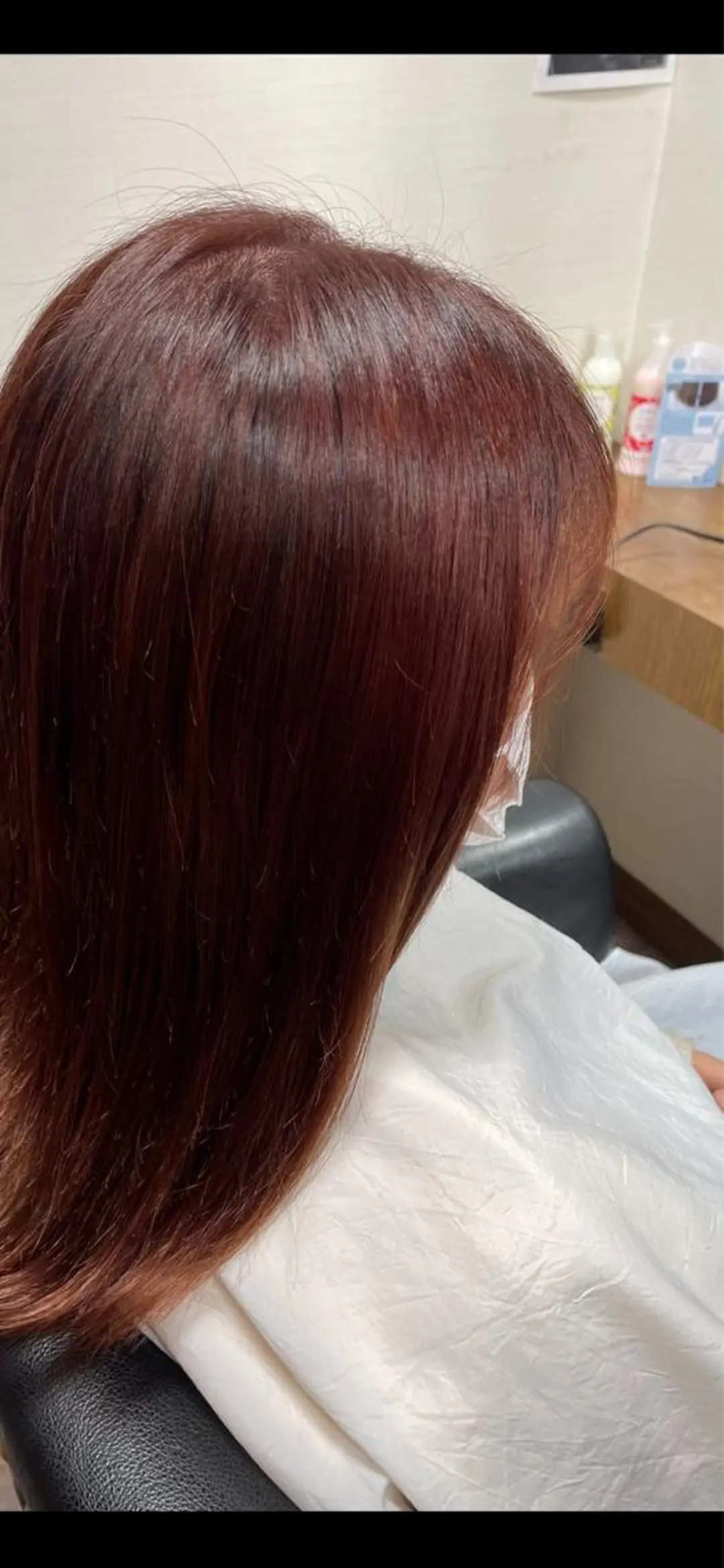 セミロング カラー オレンジ ピンクカラー ショートカット /堀内波玲のヘアスタイル