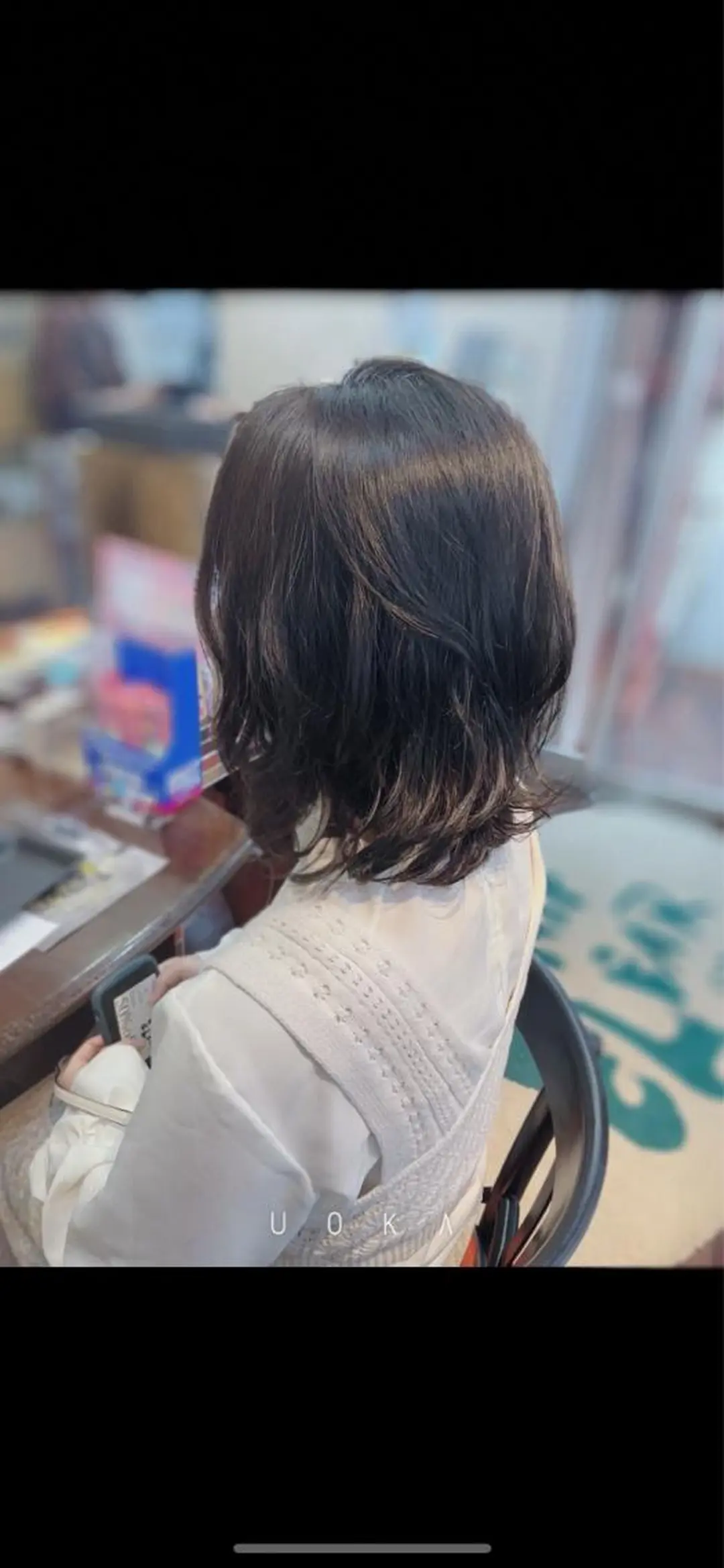 ミディアム カラー 黒髪 ナチュラルブラック 福見 美保のヘアスタイル