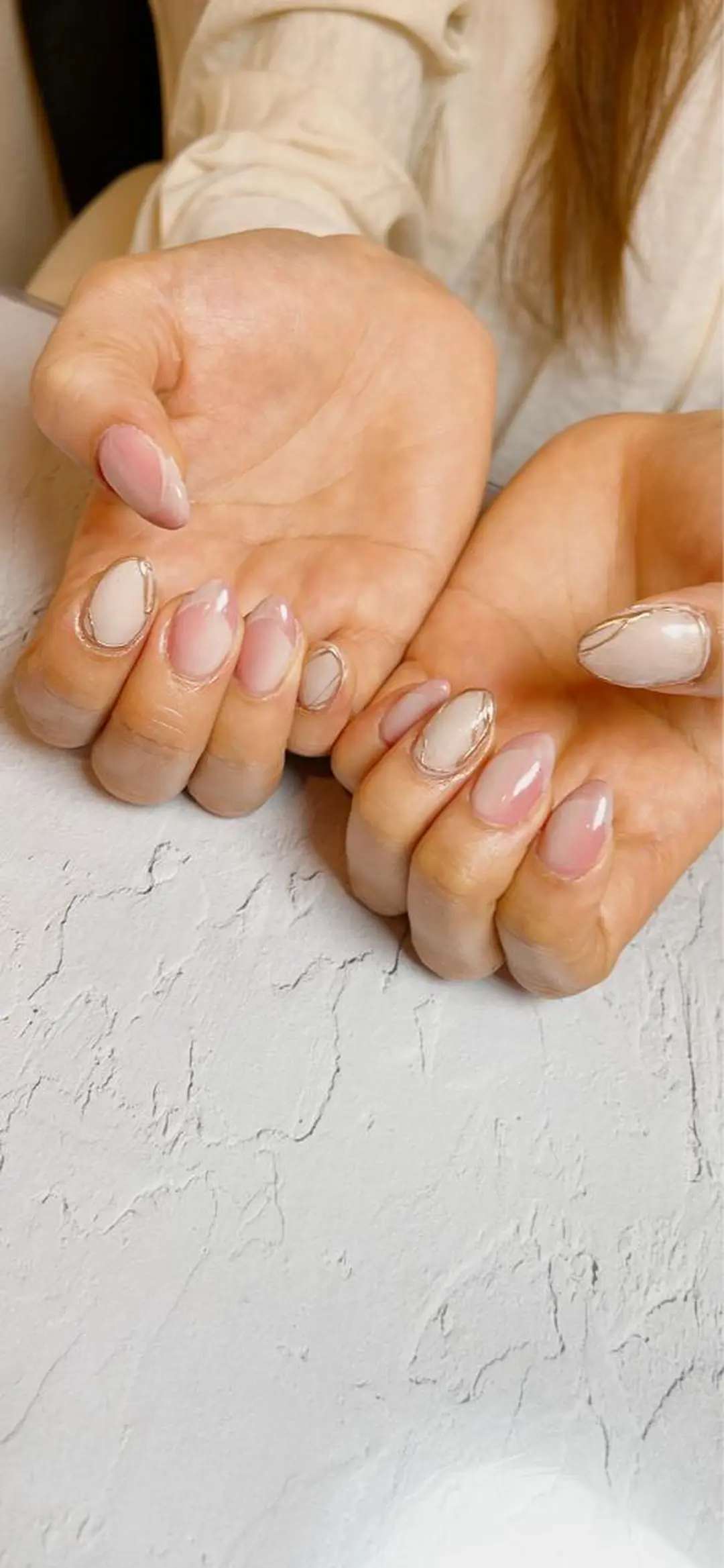 ネイル フレンチネイル オンブレフレンチ ハンドネイル LaLa Peach 福岡のマツエク・マツパデザイン