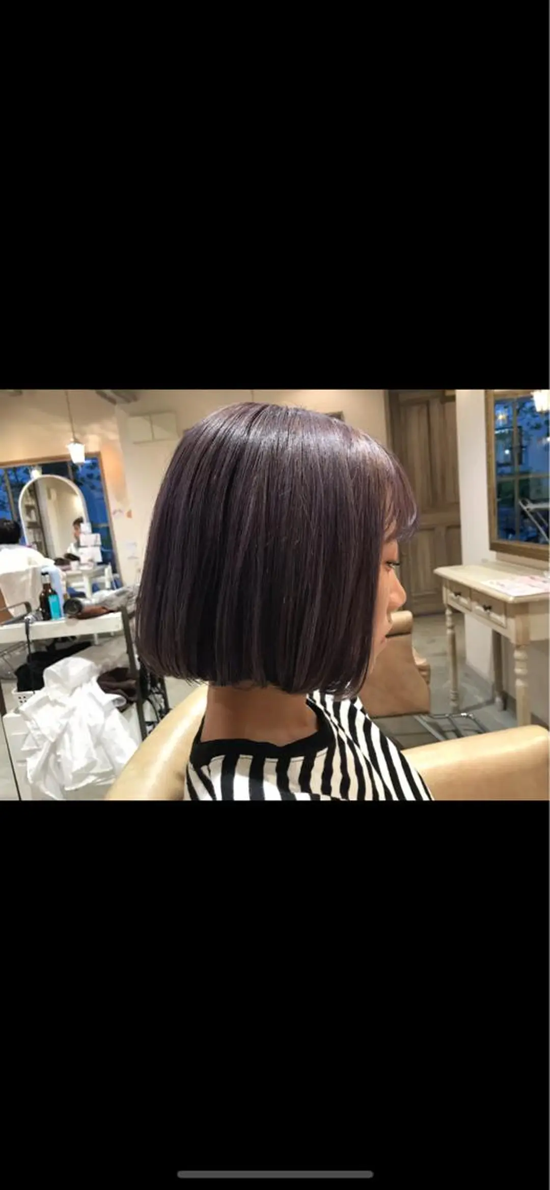 ショート カラー ヘアアレンジ グレージュ パープルカラー パープルグレージュ ヘアカラー トリートメント 韓国♡ワンホン系 ♡YURIのヘアスタイル