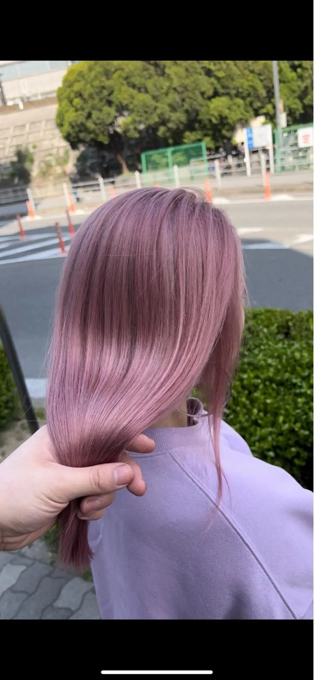 セミロング カラー ピンクカラー ホワイトピンク mimiiy梅田 中崎町ハイトーンのヘアスタイル