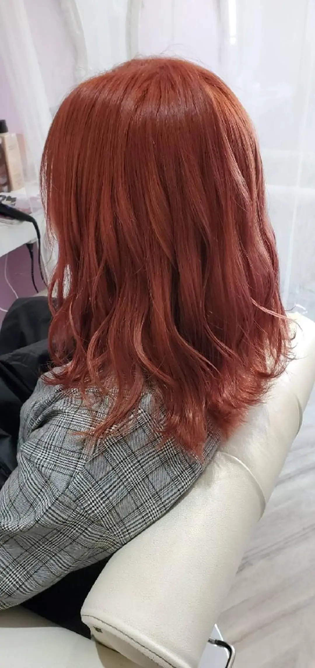 ミディアム ヘアアレンジ カラー オレンジ ピンクカラー ヘアカラー トリートメント ナカシマ  アユミのヘアスタイル