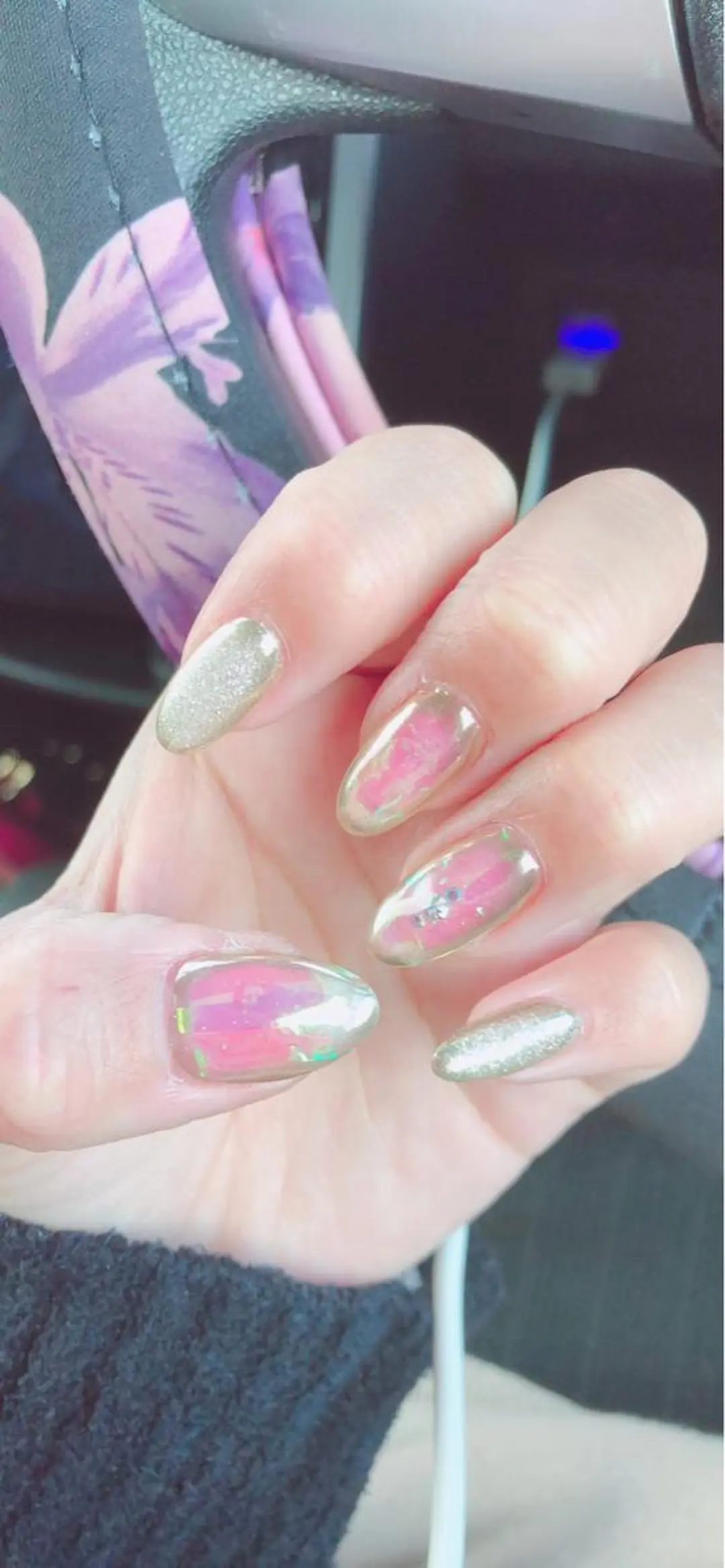 ミディアム カラー キッズ ネイル マツエク・マツパ ハンドネイル ハンドケア 💎ビューティサロン 湘南　RIRAN💎のネイルデザイン