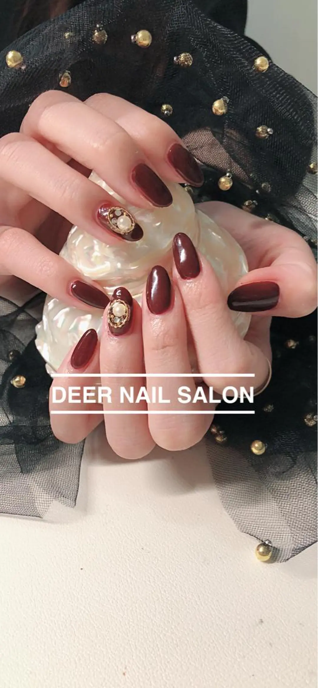 ネイル ボルドー Peachy 🍑のネイルデザイン