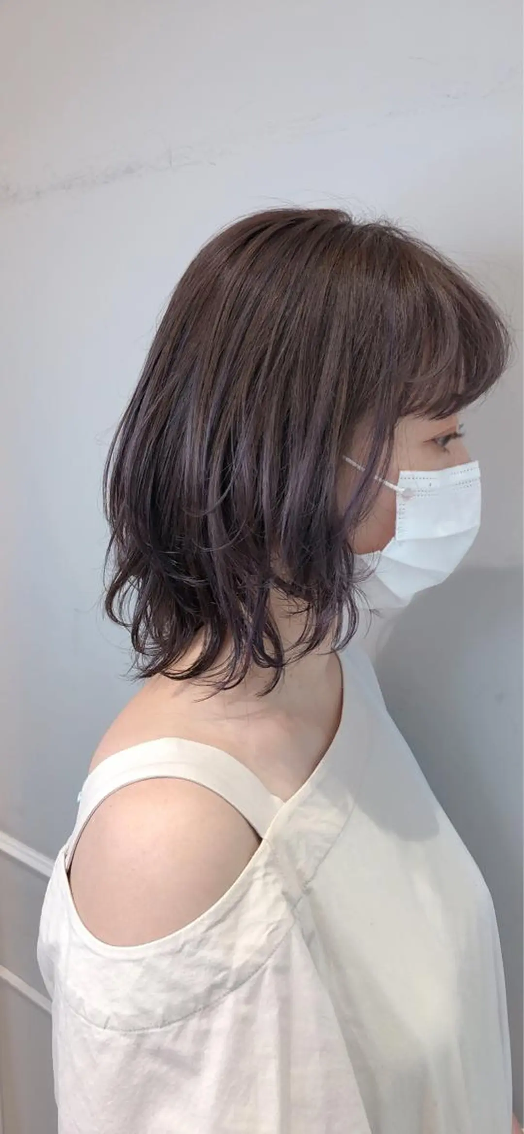 ミディアム カット ヘアカラー トリートメント 似合わせ艶髪カラー ❤️ハダユミのヘアスタイル