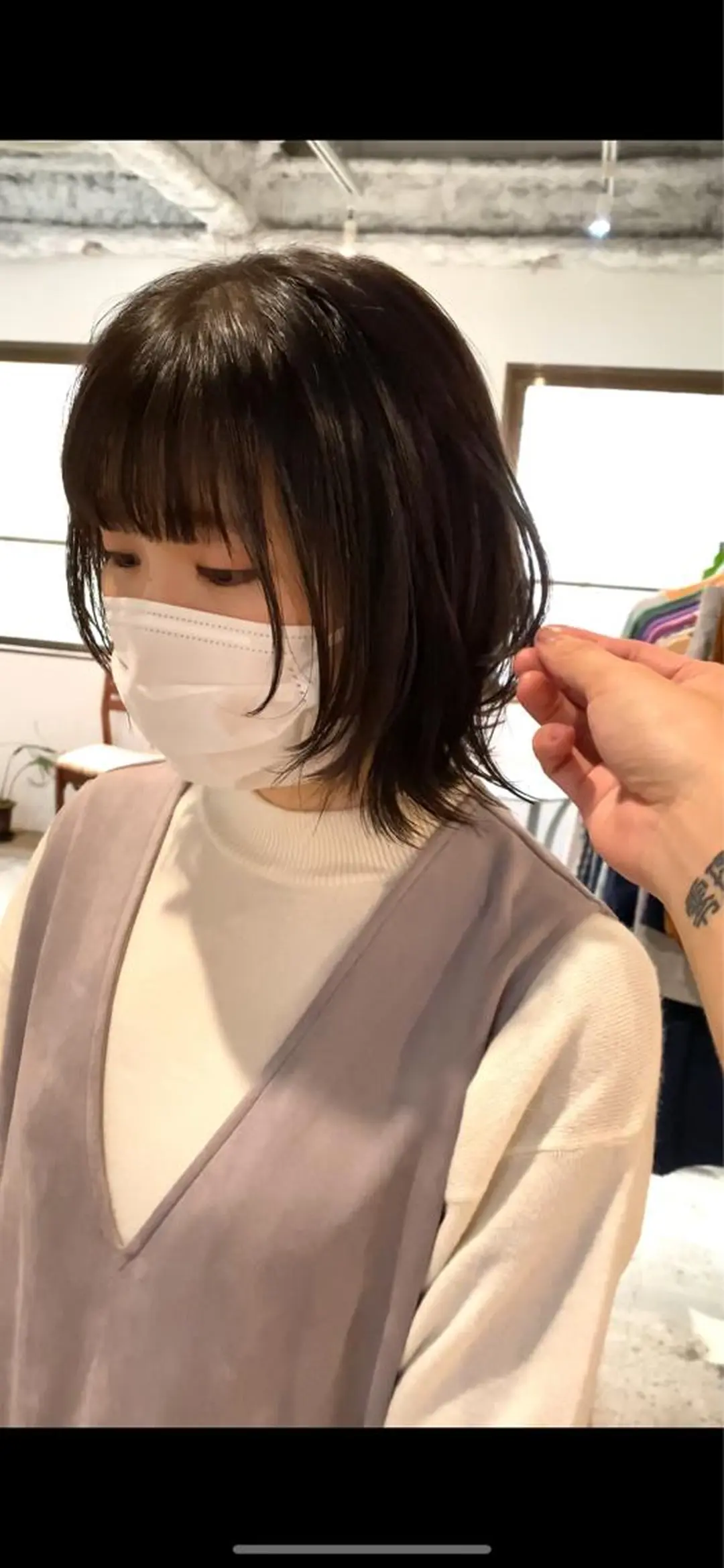 ミディアム カラー アッシュ 透明感カラー ウルフカット LATTE  渋谷所属・♡レイヤーカット れお♡のヘアスタイル