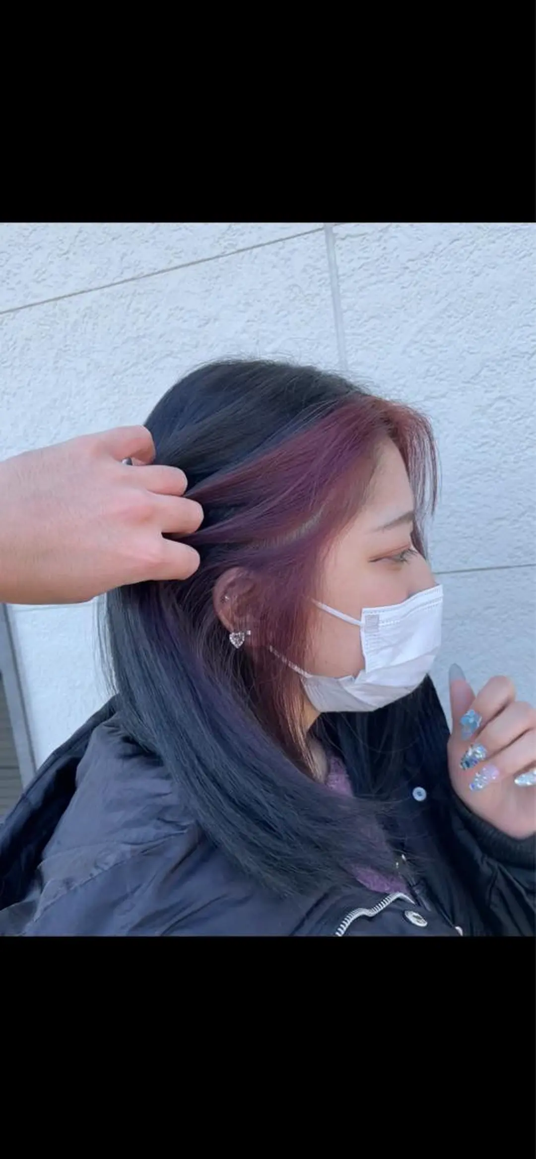 セミロング カラー 黒髪 ブルーカラー ブルーブラック ルビー カット ヘアカラー clocca所属・鵜飼 真伍のヘアスタイル