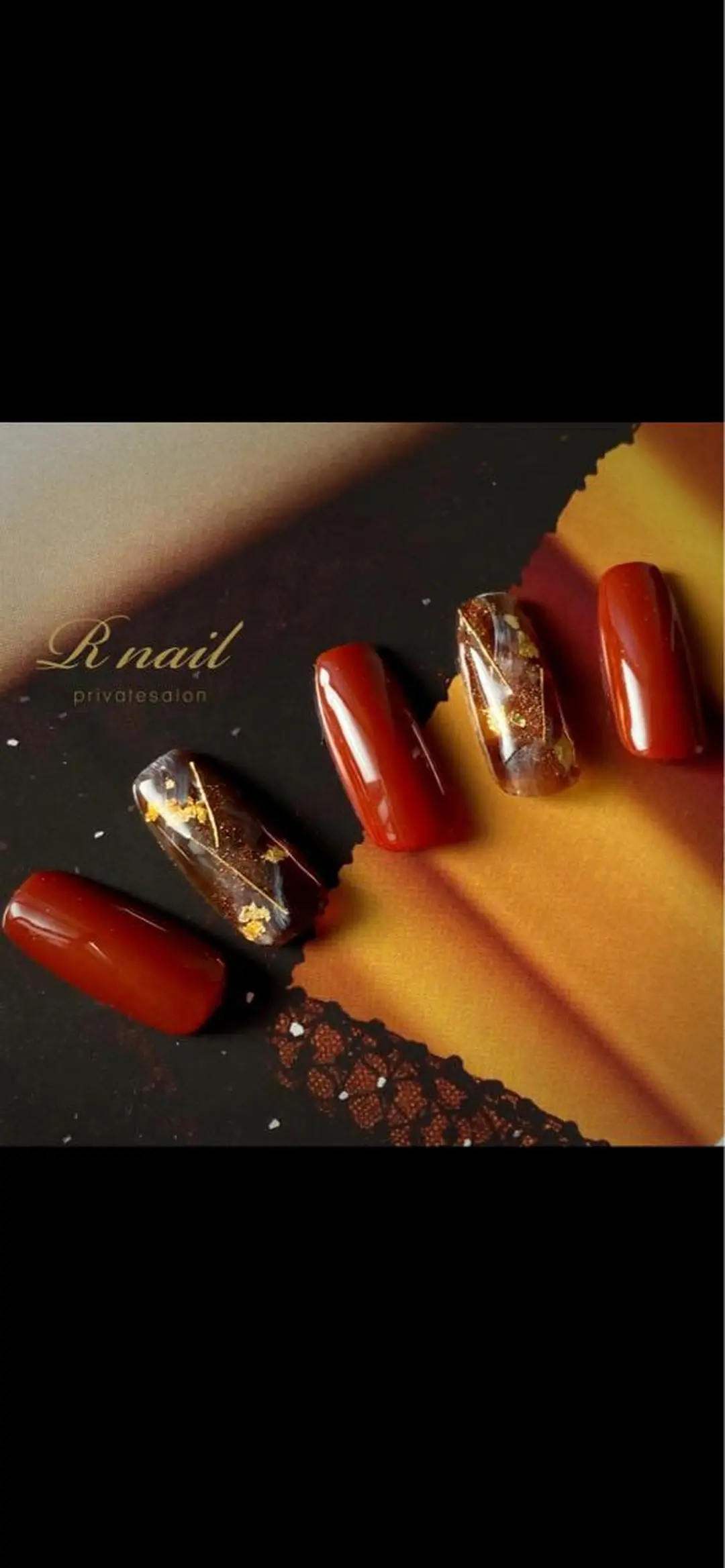 ネイル べっ甲ネイル ボルドー R nailのネイルデザイン