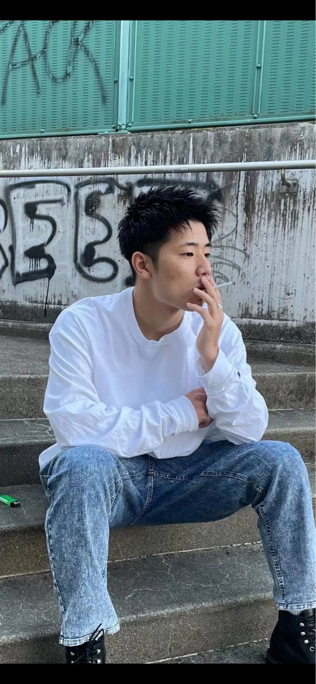 ショート メンズ ルキ🌈ブリーチカラ ー&メンズパーマ🦄のヘアスタイル