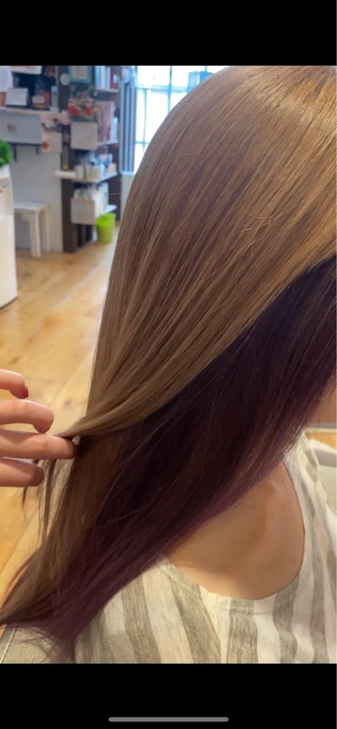 ロング ヘアカラー トリートメント ハイトーン/ ダブルカラー/透明感のヘアスタイル