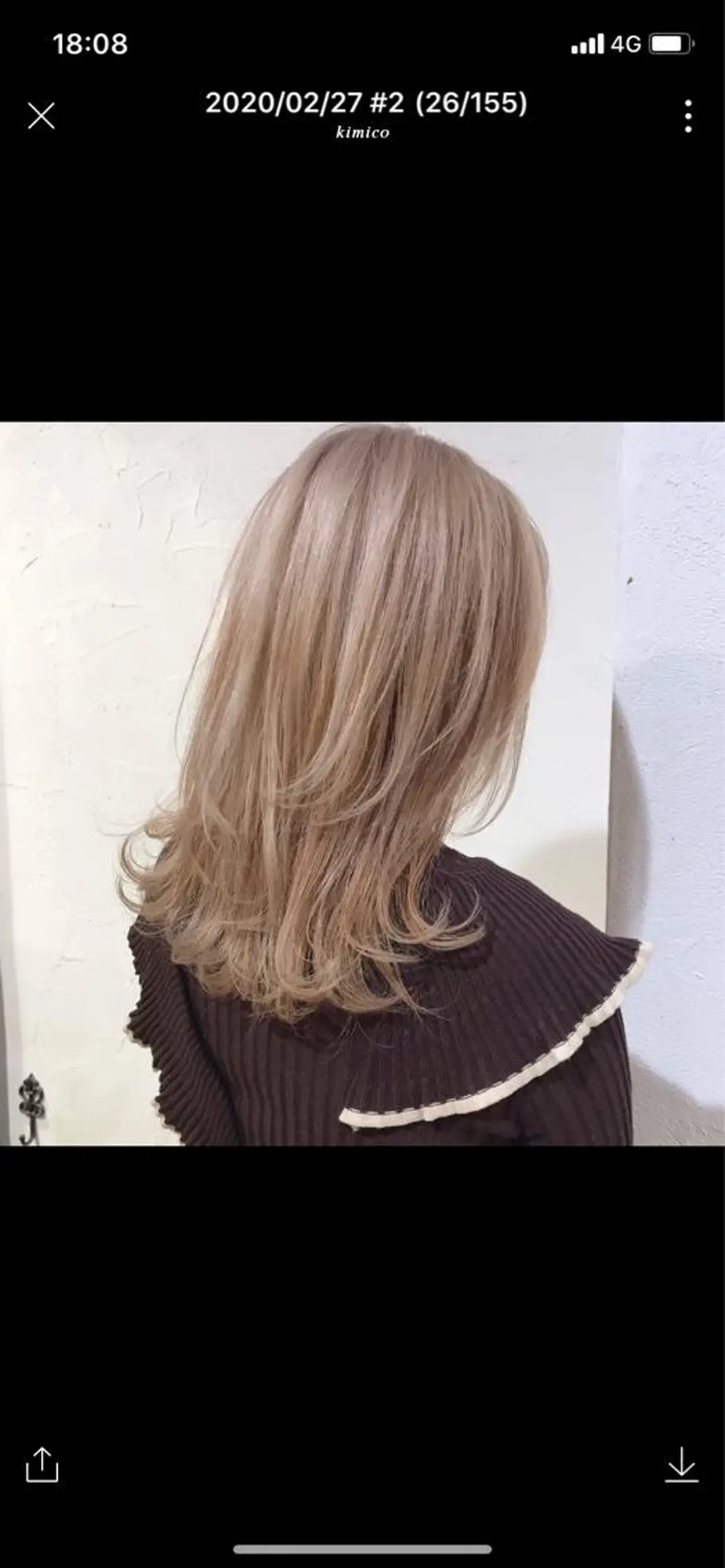 セミロング カラー ベージュカラー ホワイトベージュ 藤井 貴美子のヘアスタイル