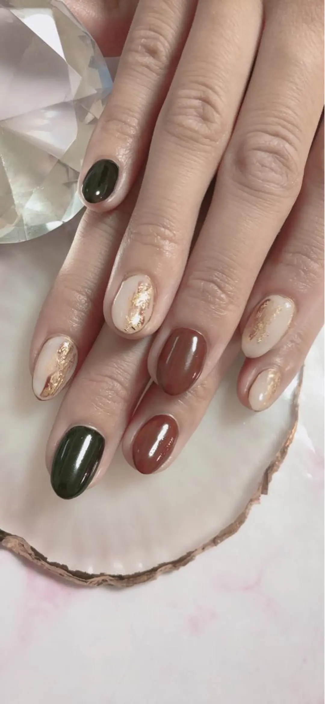 ミディアム カラー キッズ ネイル マツエク・マツパ ハンドネイル ハンドケア 💎ビューティサロン 湘南　RIRAN💎のネイルデザイン