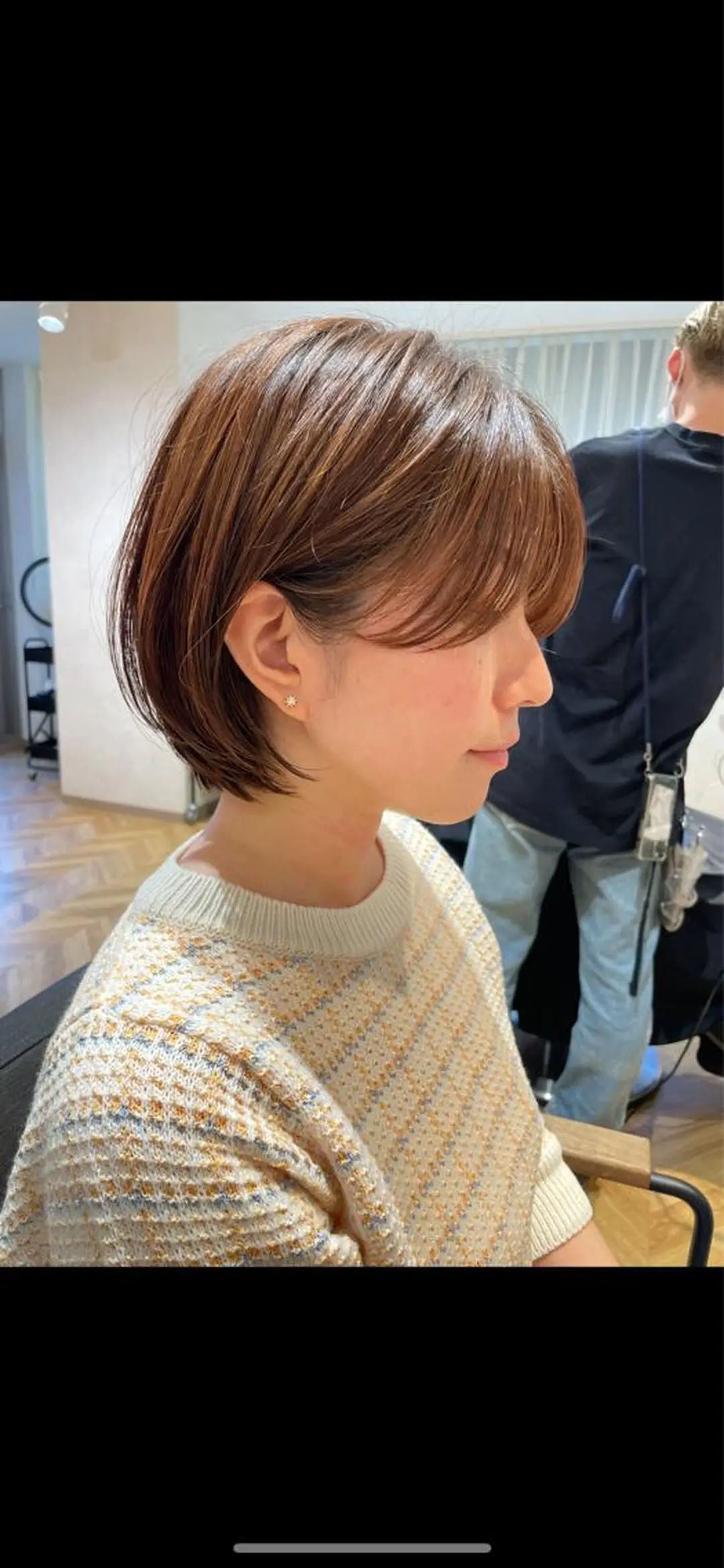 ショート かえ🩶韓国ボブ🎀 透明感カラー🥣のヘアスタイル