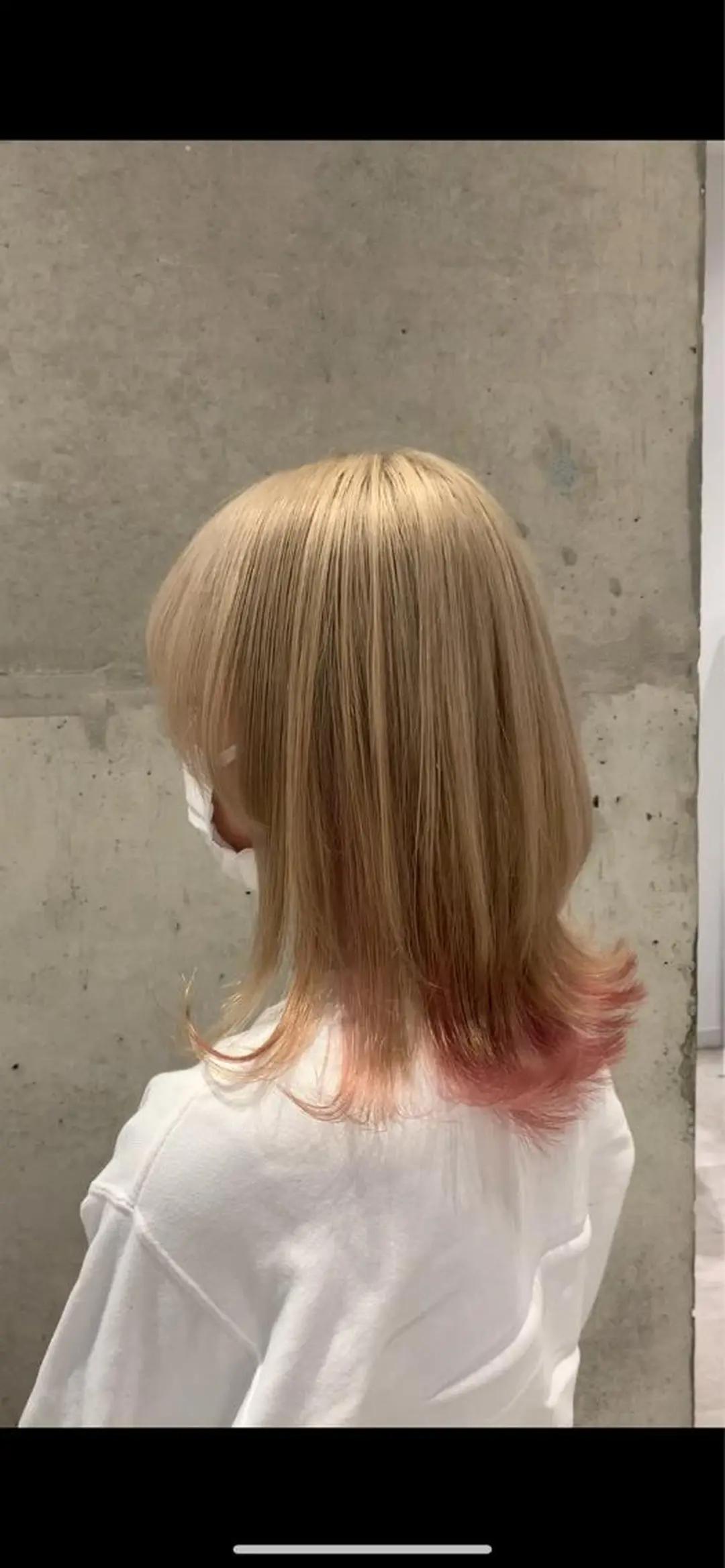セミロング カラー ベージュカラー ピンクカラー ヘアカラー トリートメント サロウィン(SALOWIN)原宿iori店所属・ツヤツヤ ハイトーン/Reiのヘアスタイル