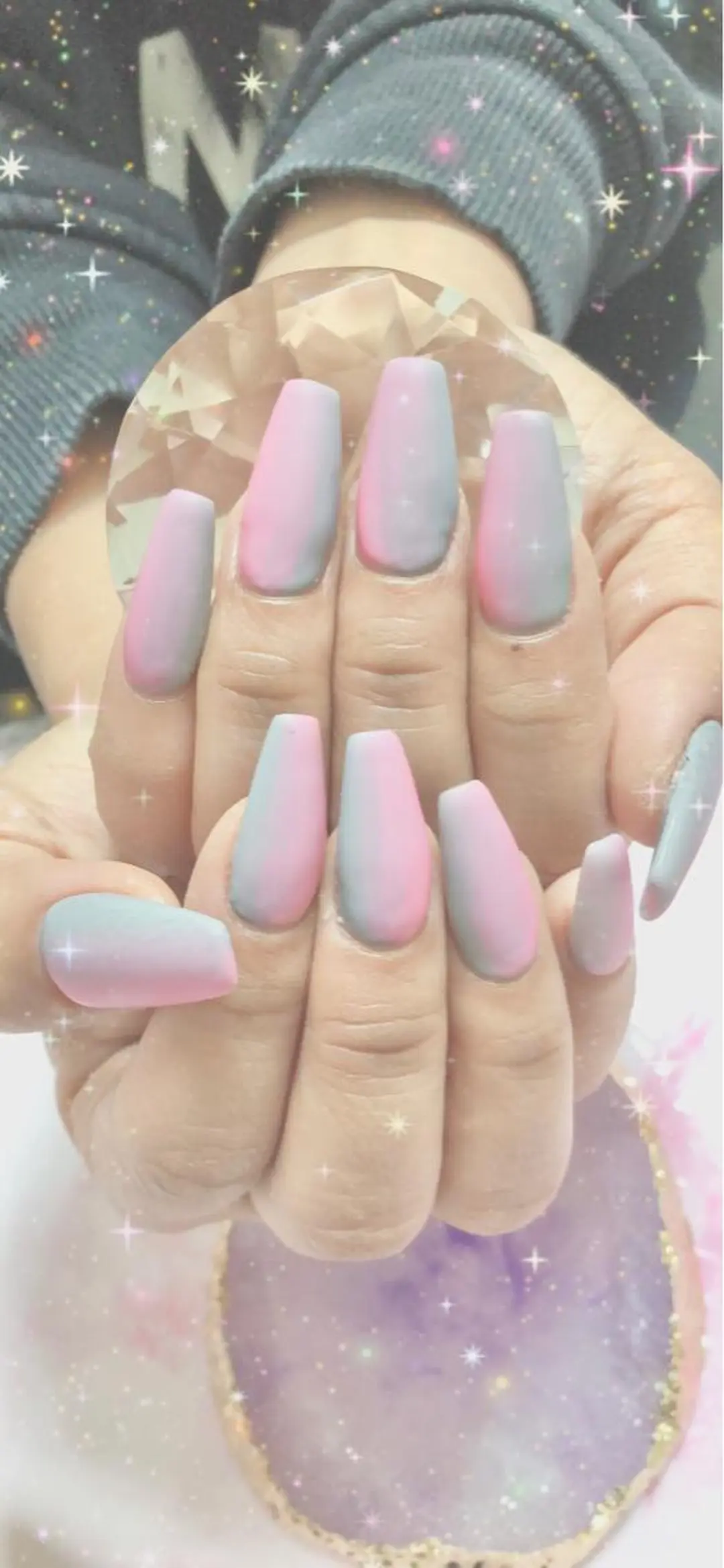 セミロング カラー キッズ ネイル マツエク・マツパ ハンドネイル ハンドケア 💎ビューティサロン 湘南　RIRAN💎のネイルデザイン